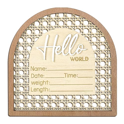 Baby Announcement Sign, 5.5in Wooden Arched Baby Shower Welcome Sign,