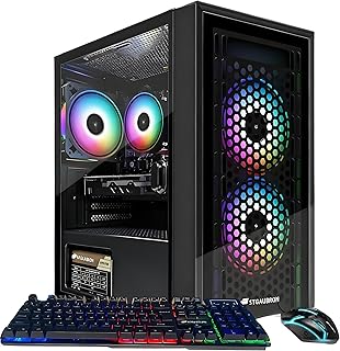 STGAubron Gaming PC Computer Desktop, Radeon RX 560 4G GDDR5, Intel Core i5 3.2G up to 3.6G, 16G RAM, 512G SSD, 600M WiFi, BT 5.0, RGB Fan x 3, Windows 11 Home