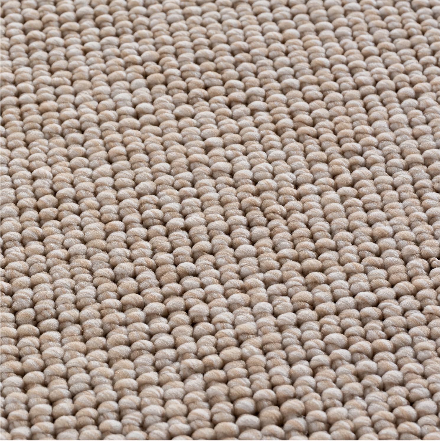 SIMPEX Tapis Rond 120 cm Beige Uni Bouclé Boucles Style Scandinave Moderne Doux Résistant Facile à Nettoyer pour Salon Salle à Manger Chambre