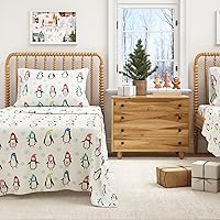 Vista 83 de Great Bay Home Christmas Flannel Sheet Set Full Size - 100% Turkish Cotton, Double-Brushed, Winter Bed Sheets - Ultra-Soft, Cozy, 4-Piece Holiday