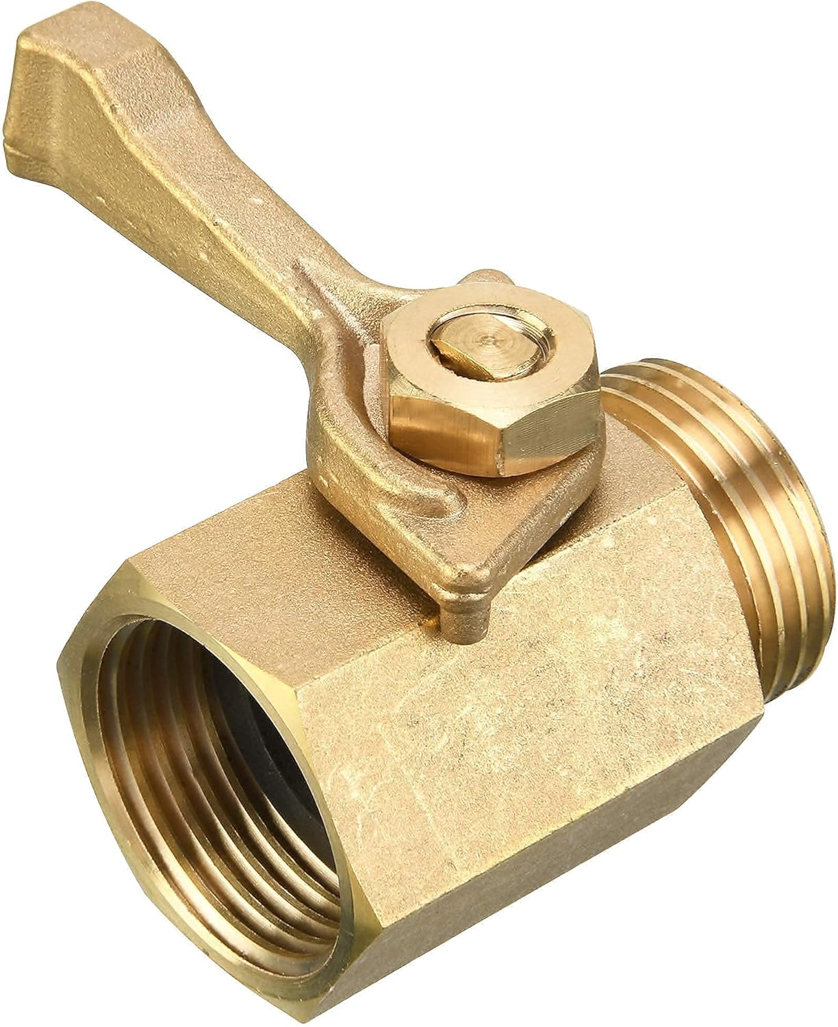 M MINGLE Heavy Duty Brass Garden Hose Shut Off Valve, Garden Hose Adapter, with Extra 10 Washers