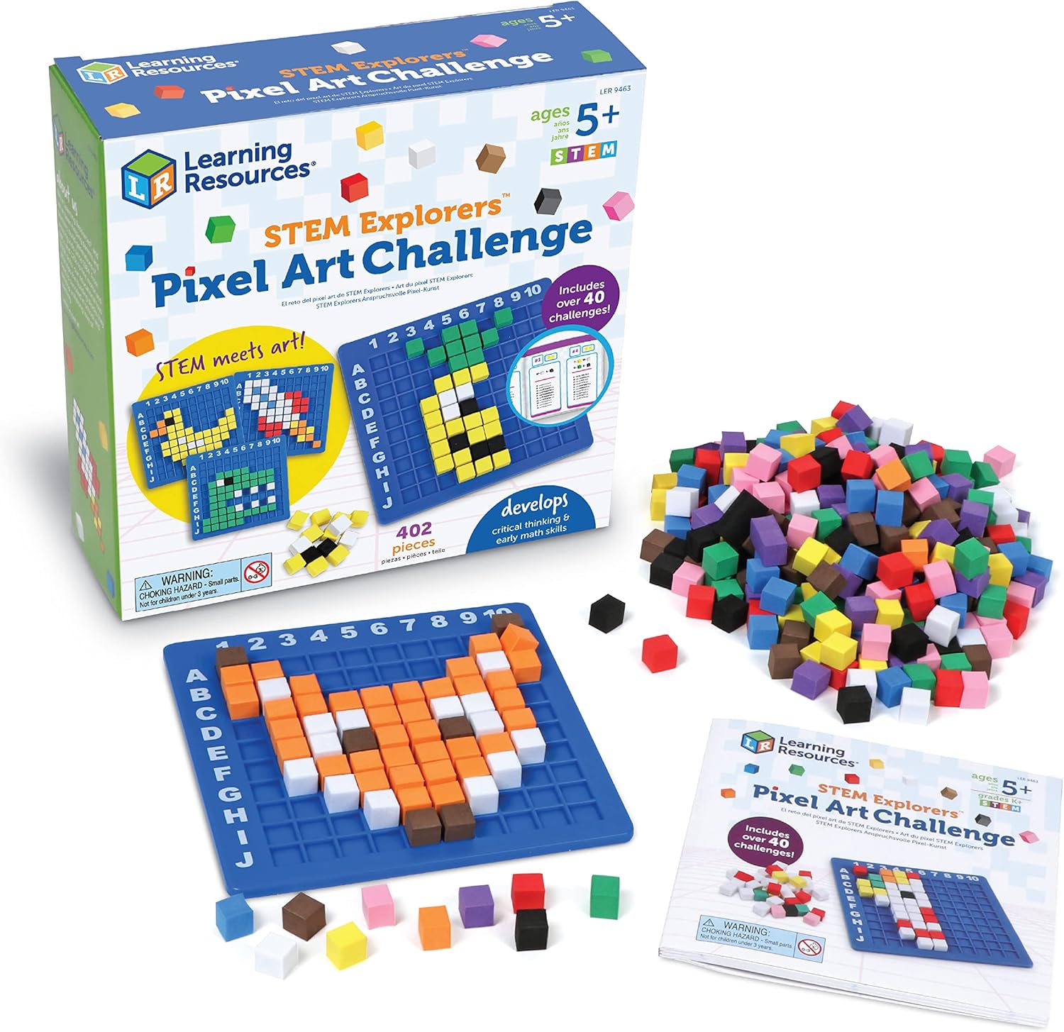 Learning Resources STEM Explorers Pixel Art Challenge - Math Puzzles