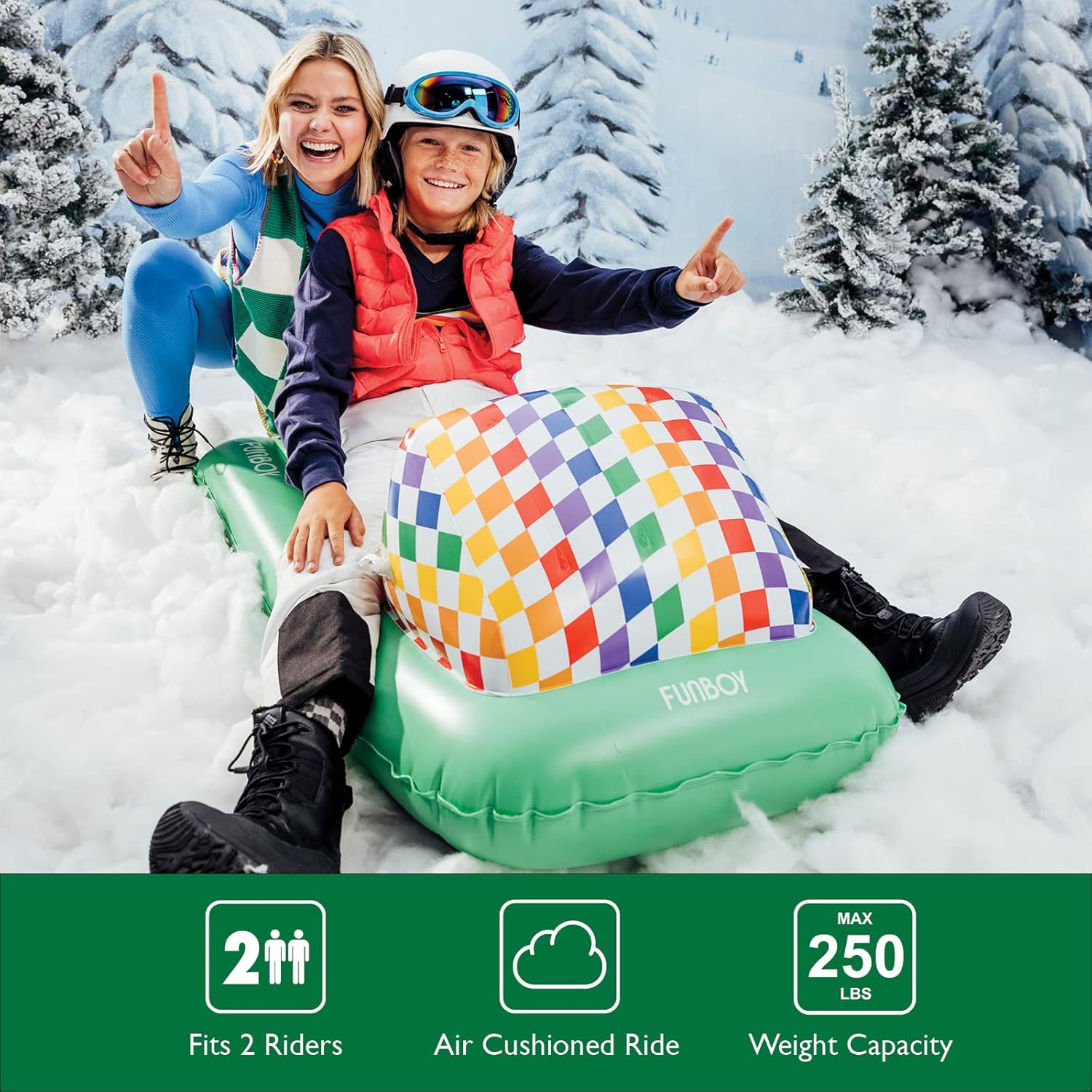 FUNBOY 50" Kids Inflatable Skimobile Winter Snow Sled