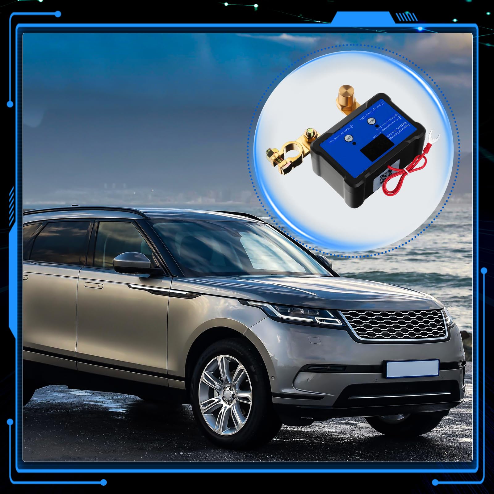 GEARMONSTER Drahtloser Ferngesteuerter Batterietrennschalter, 12V 240A, mit Led-Spannungsanzeige, App-gesteuert, Anti-Diebstahl, Batterie Kill Switch für Auto, Wohnmobil, ATV, LKW, Marine, Blau | Fernbedienung, Batterie Kill Switch, Bluetooth, Anti Diebst