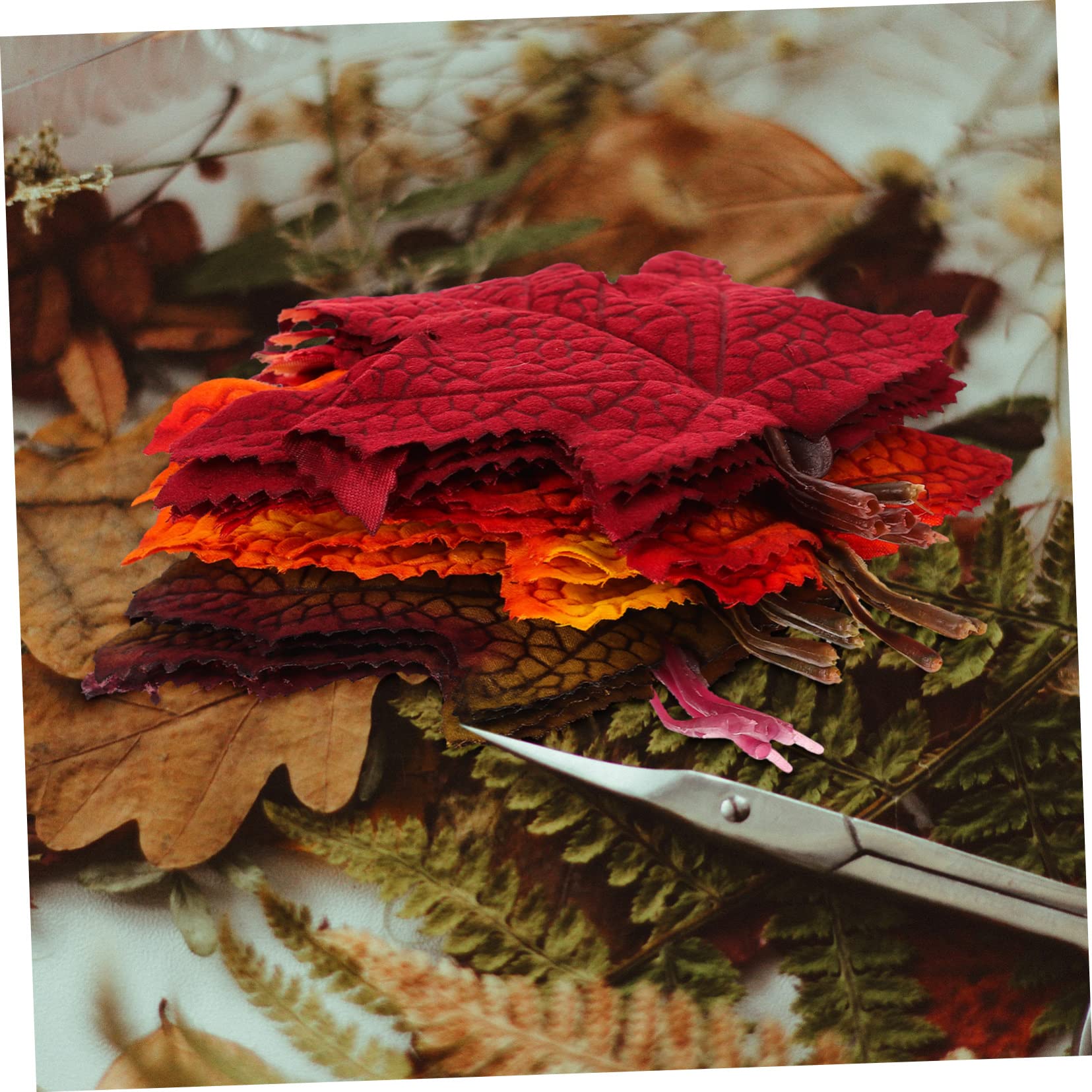 PRETYZOOM 128 STK Simuliertes Ahornblatt Künstliche Herbstblätter Heimdekorationen Herbstdeko Für Zu Hause Pflanzendekorationen Tischgirlande Simulation Ahornblatt Pflanzen Seidenblume