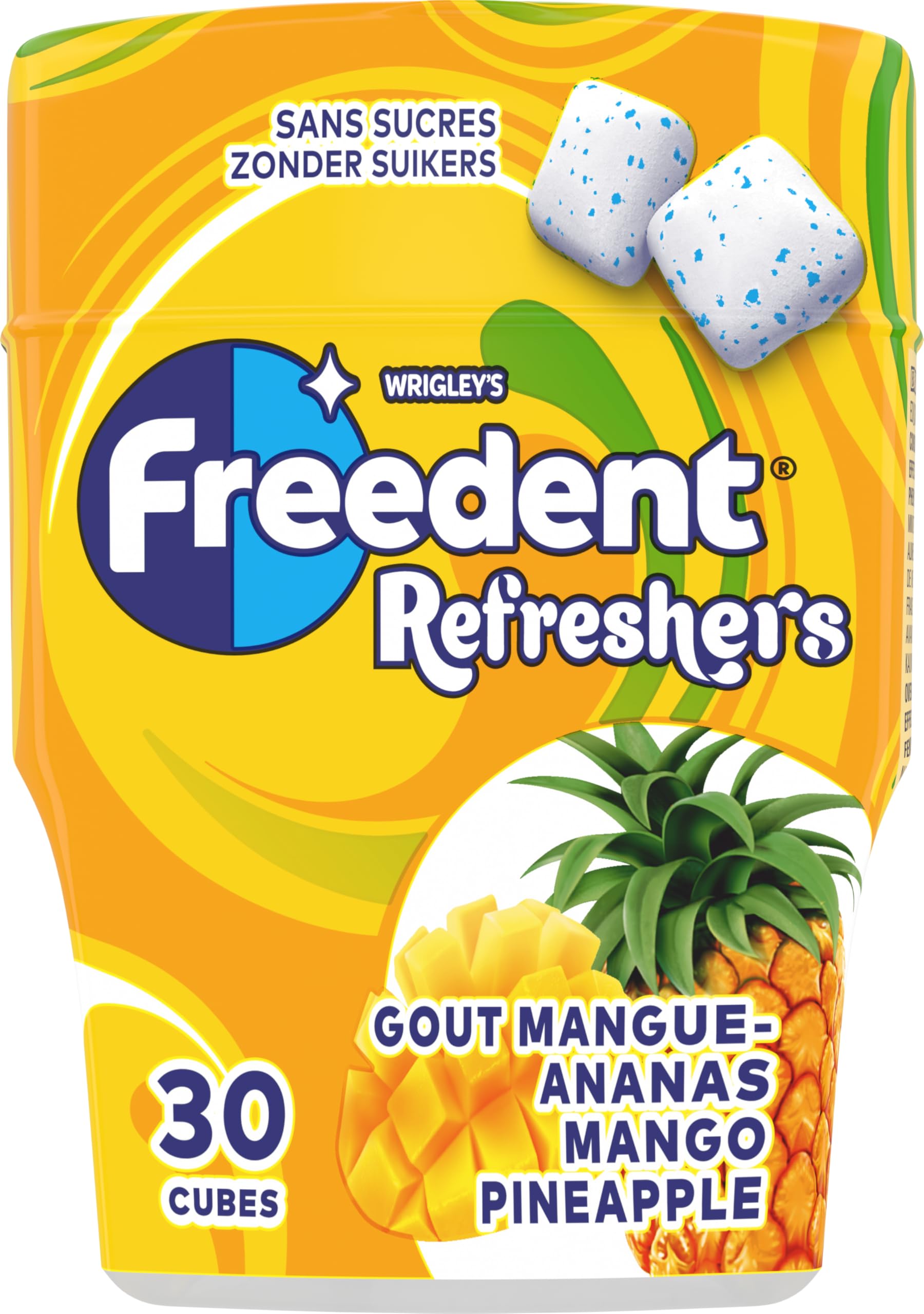 FREEDENT Refreshers Chewing-gum Mangue Ananas 30 dragées sans sucres 67 g