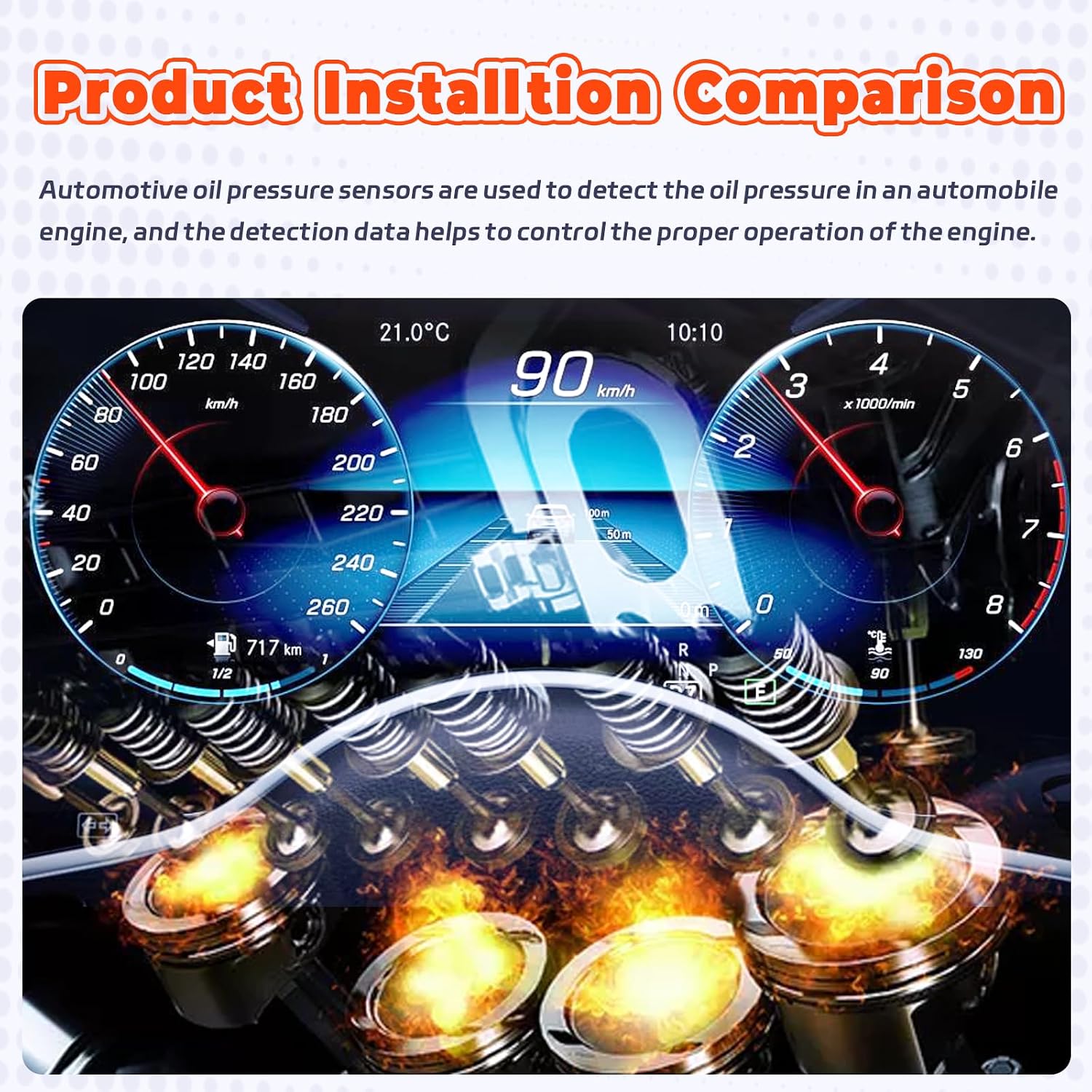 88924478 Engine Oil Pressure Sensor Switch - High Accuracy Protection, Compatible with RAV4 Sequoia Sienna Solara Tacoma Yaris 4Runner Avalon Camry Corolla Easy Plug