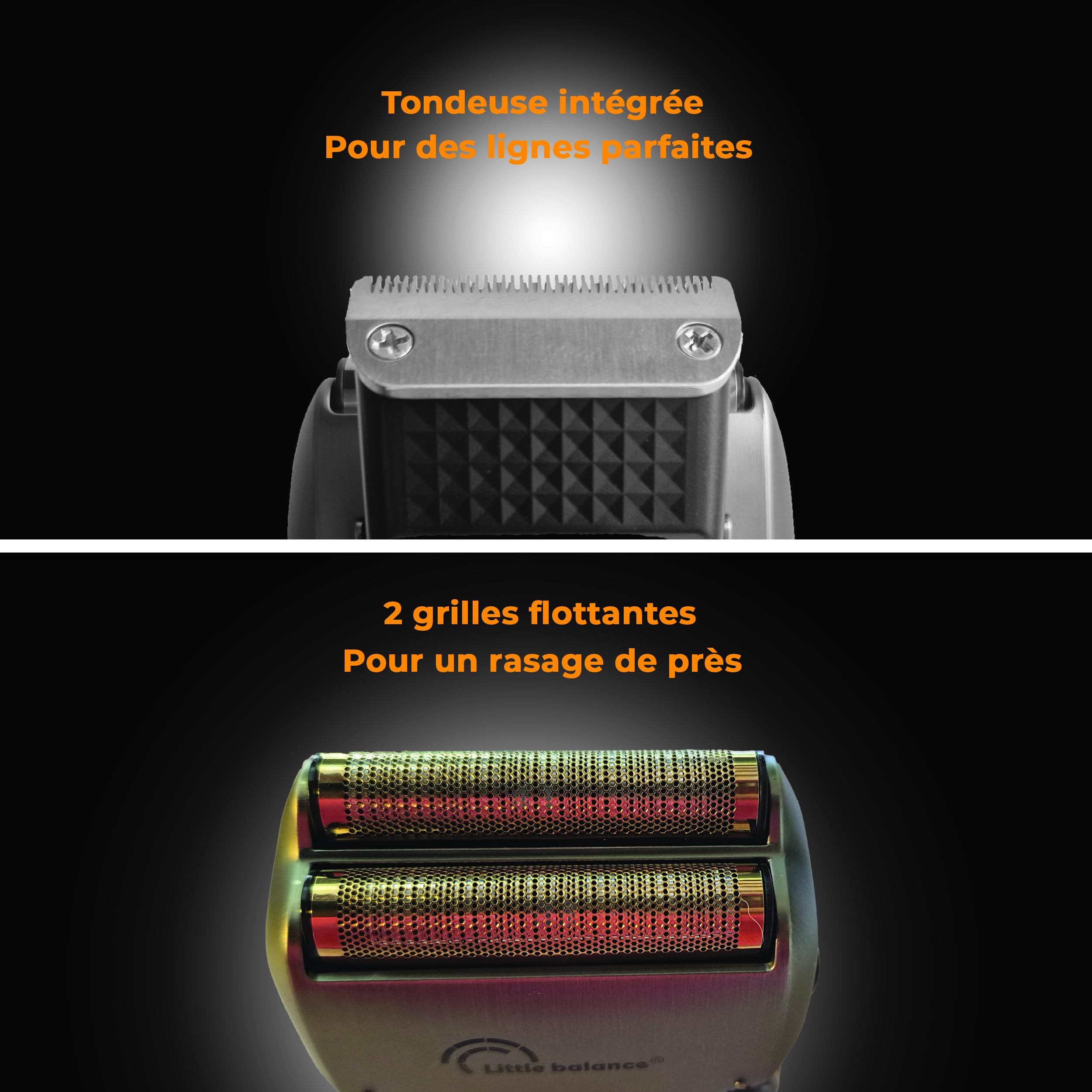 LITTLE BALANCE 8903 Baroudeur Sahara Explorer, Rasoir Electrique Homme, Etanche, 2 Lames flexibles, 2 vitesses, S'utilise avec ou sans fil, Autonomie 1h30, Charge rapide USB-C, Finition cuivre