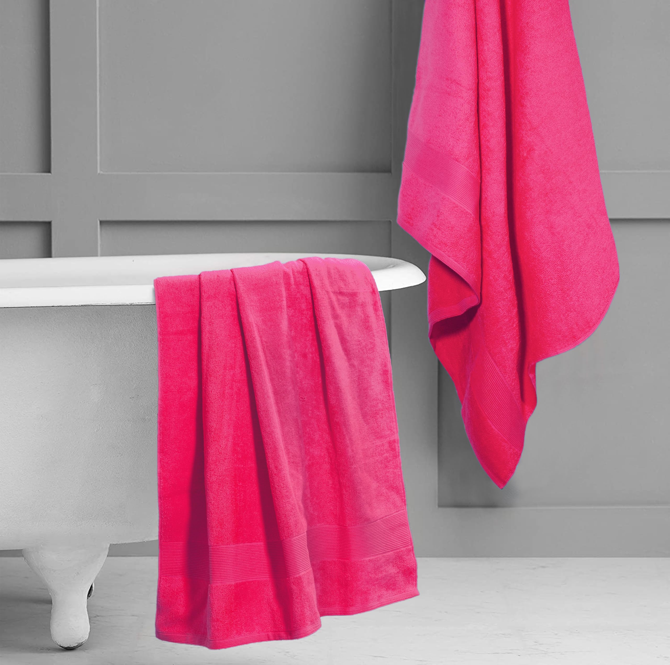 Belizzi Home Paquete de 2 toallas de baño de algodón de alta calidad de gran tamaño, 35 x 70 pulgadas, 100 % algodón puro, ideal para uso diario, ultrasuave y altamente absorbente, lavable a máquina,