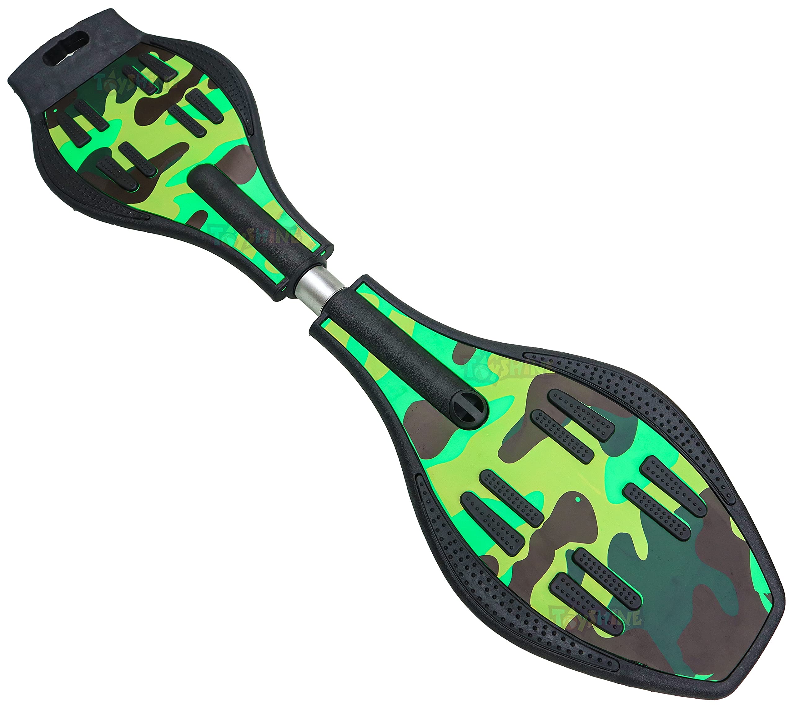 Toyshine Two Wheel Wave Board with 360 Degree Rotating Colorful LED Wheels for Kids- Storm Green