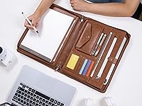 Vista 8 de Portafolio de cuero vegano personalizado para hombres, cartera de cuero personalizada para mujeres, carpeta de cartera, organizador de documentos