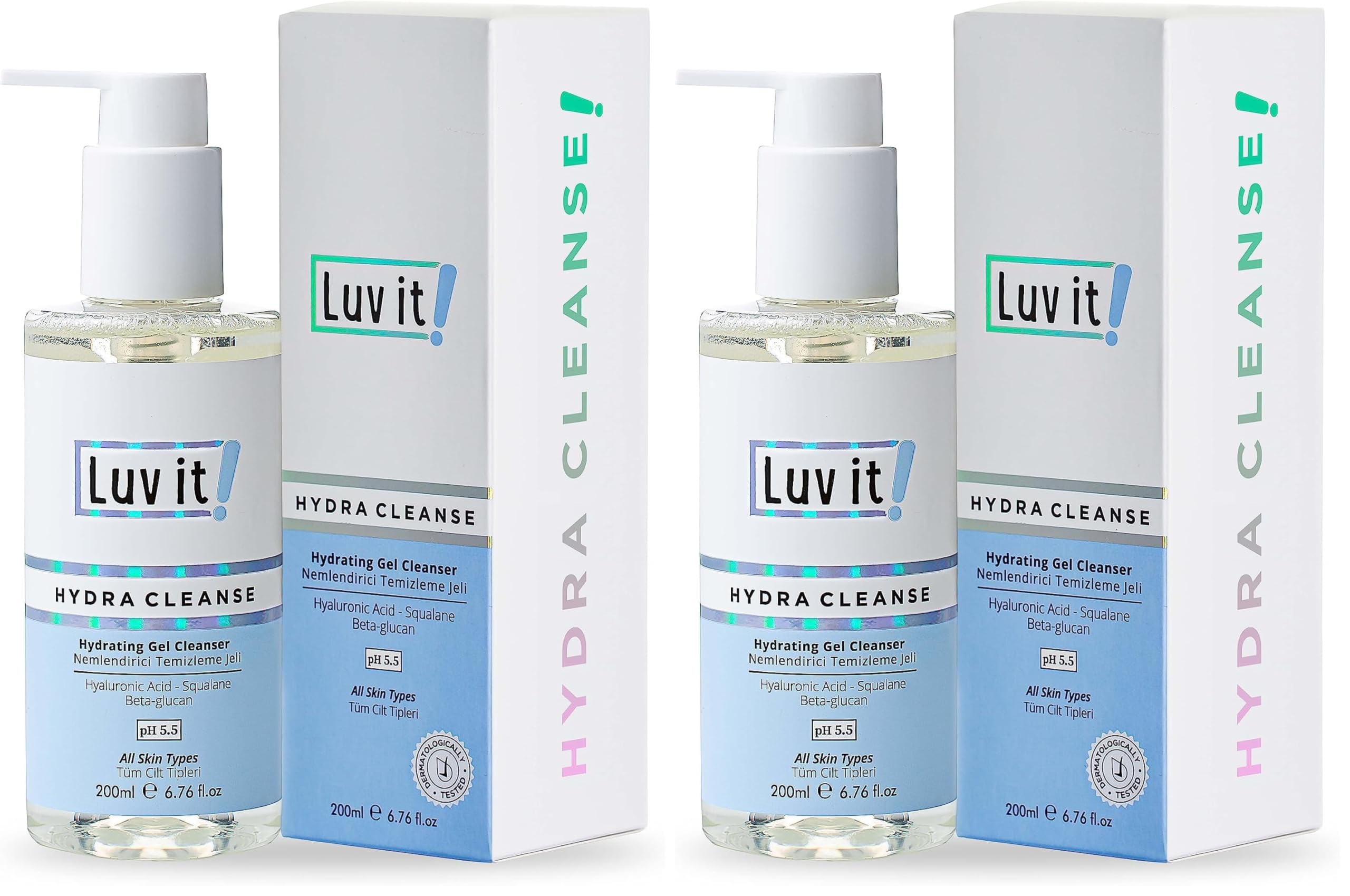 Luv it! Nemlendirme Etkili Yüz Temizleme Jeli Kuru-Normal Ciltler 200 ml (2 paketi)