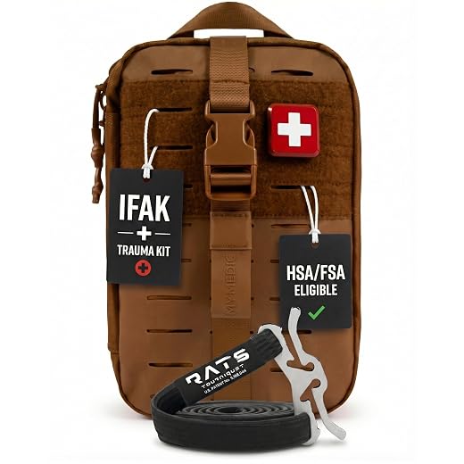 MY MEDIC MyFAK PRO Military IFAK Trauma Kit & First Aid Kit with Tourniquet - HSA FSA Items - Built in USA - Tactical Combat Medical Supplies, Medic Kit, Trauma Pack & Molle Field Operator Bag, Coyote