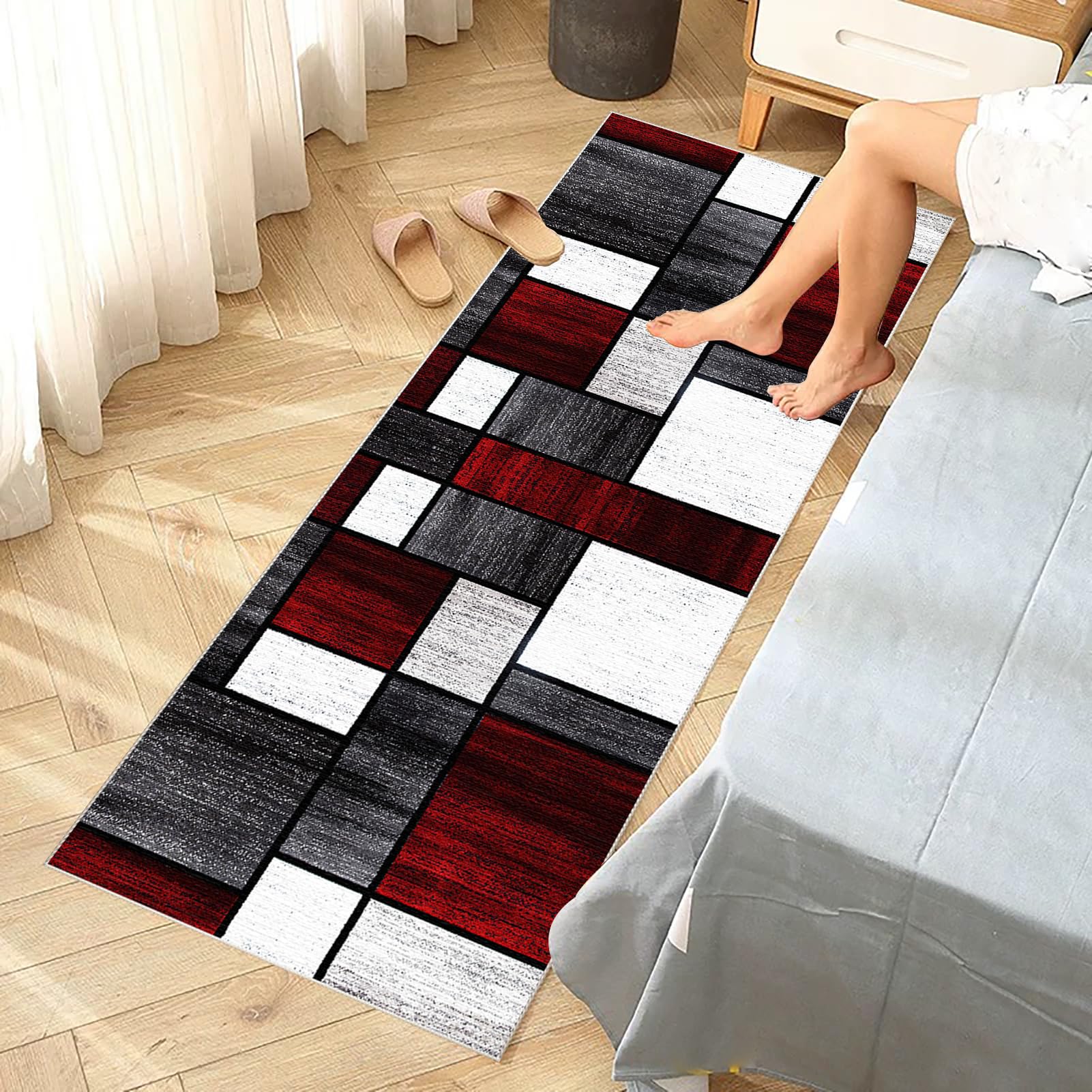 Antypoślizgowy chodnik kuchenny, dywanik do długiego korytarza, 120 x 250 cm nowoczesny dywan wejściowy do domu, zmywalny chodnik, dywanik do przedpokoju, kuchni pralni
