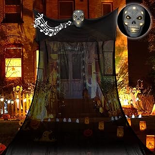 VIKASI Halloween Scary Hanging Ghost Decoration Creepy Call and LED Flashing Glowing mask Suitable for Indoor and Outdoor ...