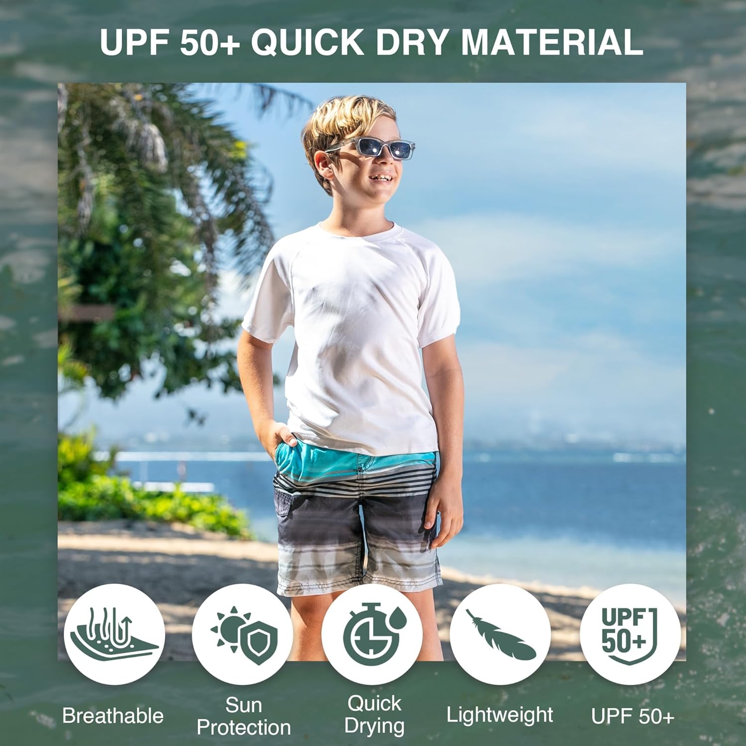 Kanu Surf Boys Avalon Quick Dry UPF 50+ Beach Swim Trunk - Image 2