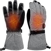 Aroma Season Heated Gloves for Men Women, 3 Heat Levels Electric Gloves with Touchscreen Design, 6000mAh Rechargeable Windproof Hand Warmer for Skiing Hiking Cycling