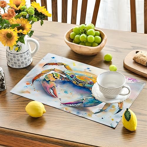 Vista 66 de Juego de 4 manteles individuales botánicos con diseño de flores, plantas botánicas, hojas de flores, rústico, floral, impermeable, lavable