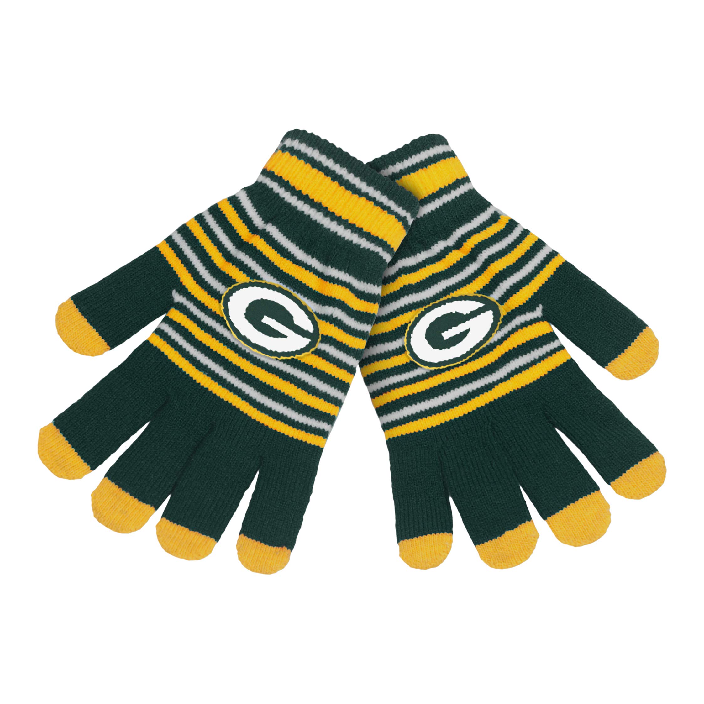 FOCO NFL Team Unisex Acryl Streifen Strick Stretch Handschuhe mit Texting Tips (Green Bay Packers) Sport & Freizeit