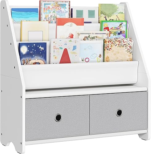 Miniatura 9 de Estantería infantil y almacenamiento de juguetes, estante de libros para niños de gran capacidad de 4 niveles, estantería para niños, habitación de