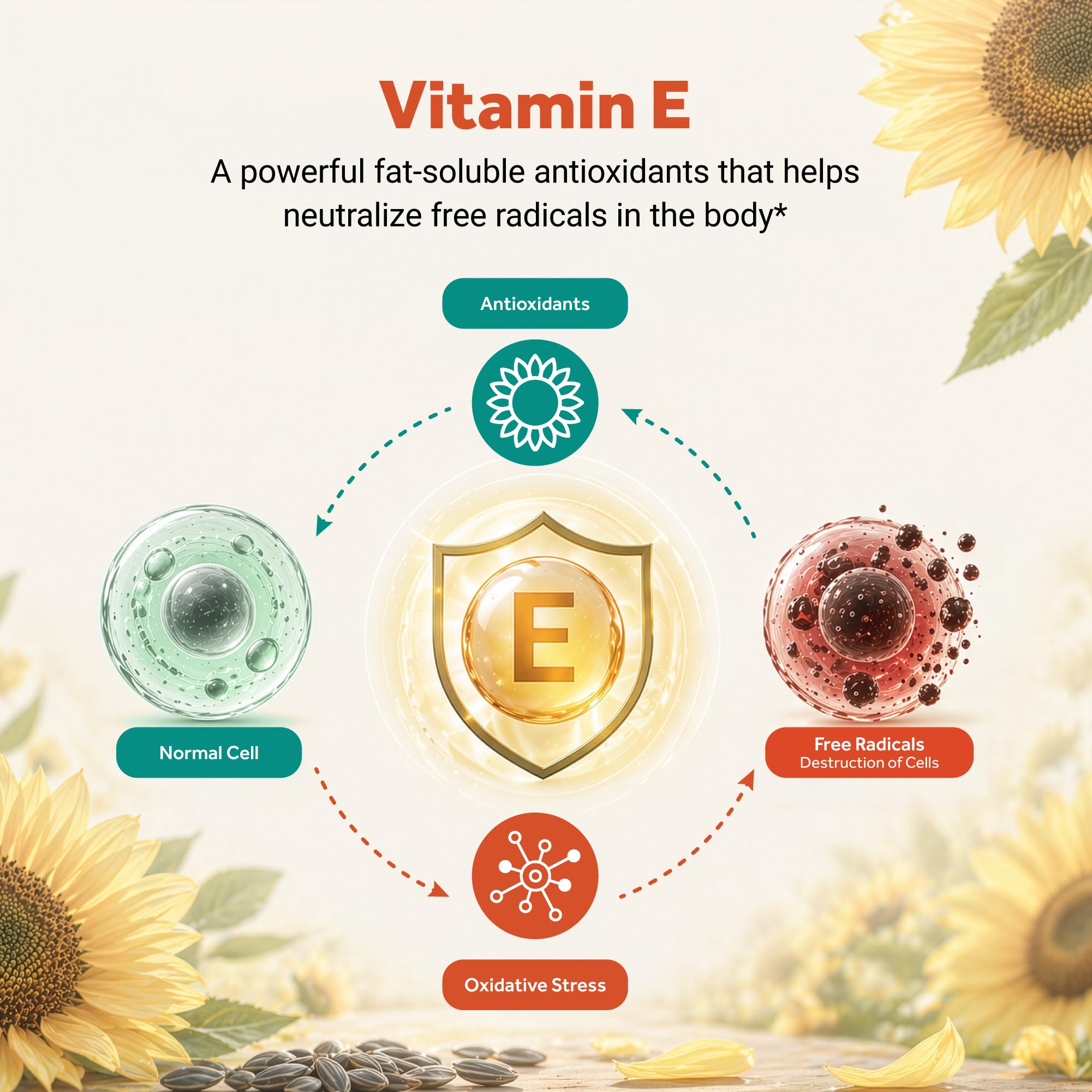 Naturalis Sunflower Vitamin E 670mg (1000 IU) with Mixed Tocopherols | Essential Skin Vitamin & Immune Support | Non-GMO, Soy & Gluten Free | 120 Softgels — Amazon image 6