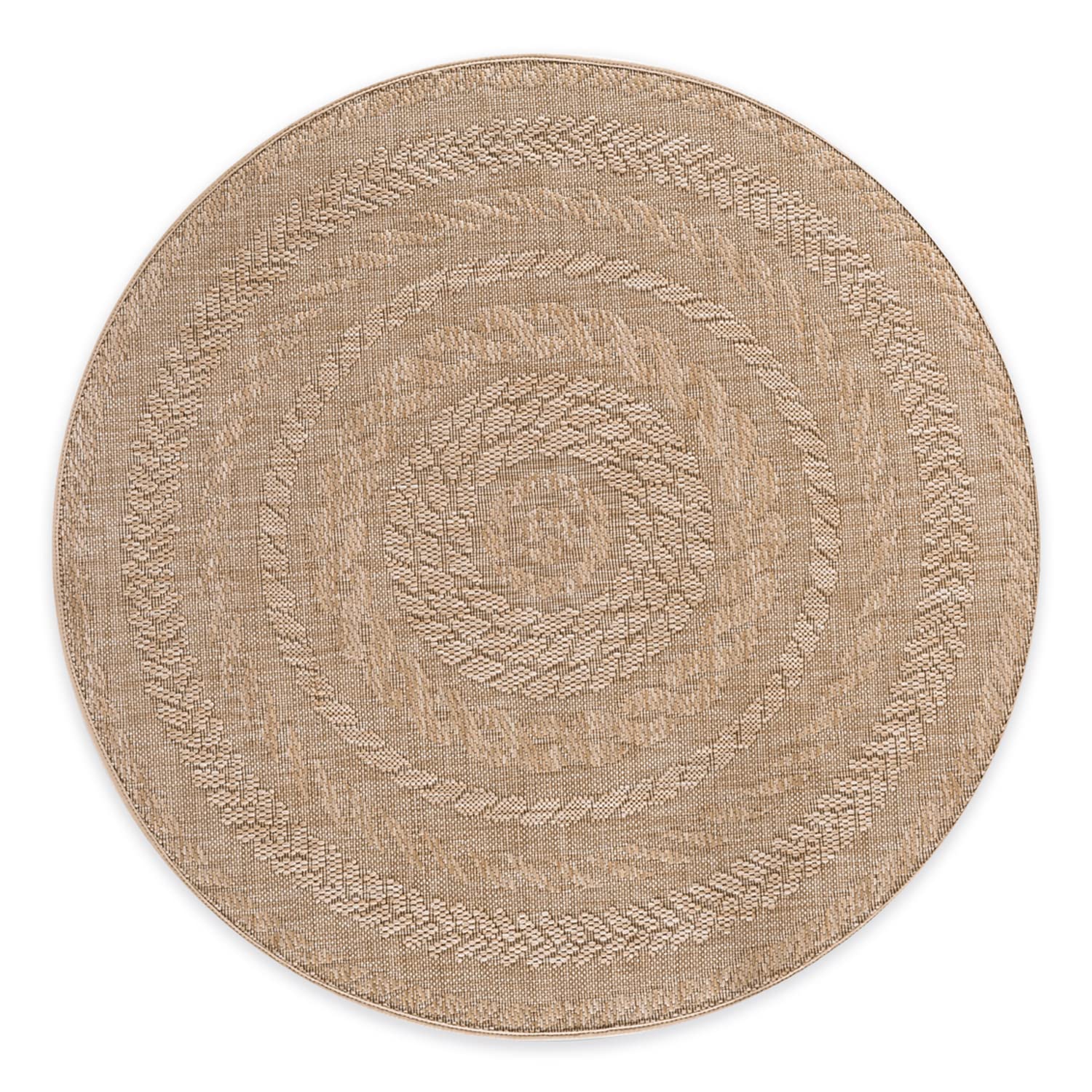 In- und Outdoor-Teppich Outward Circles Hellbraun - 120x120cm für Innen und Außen