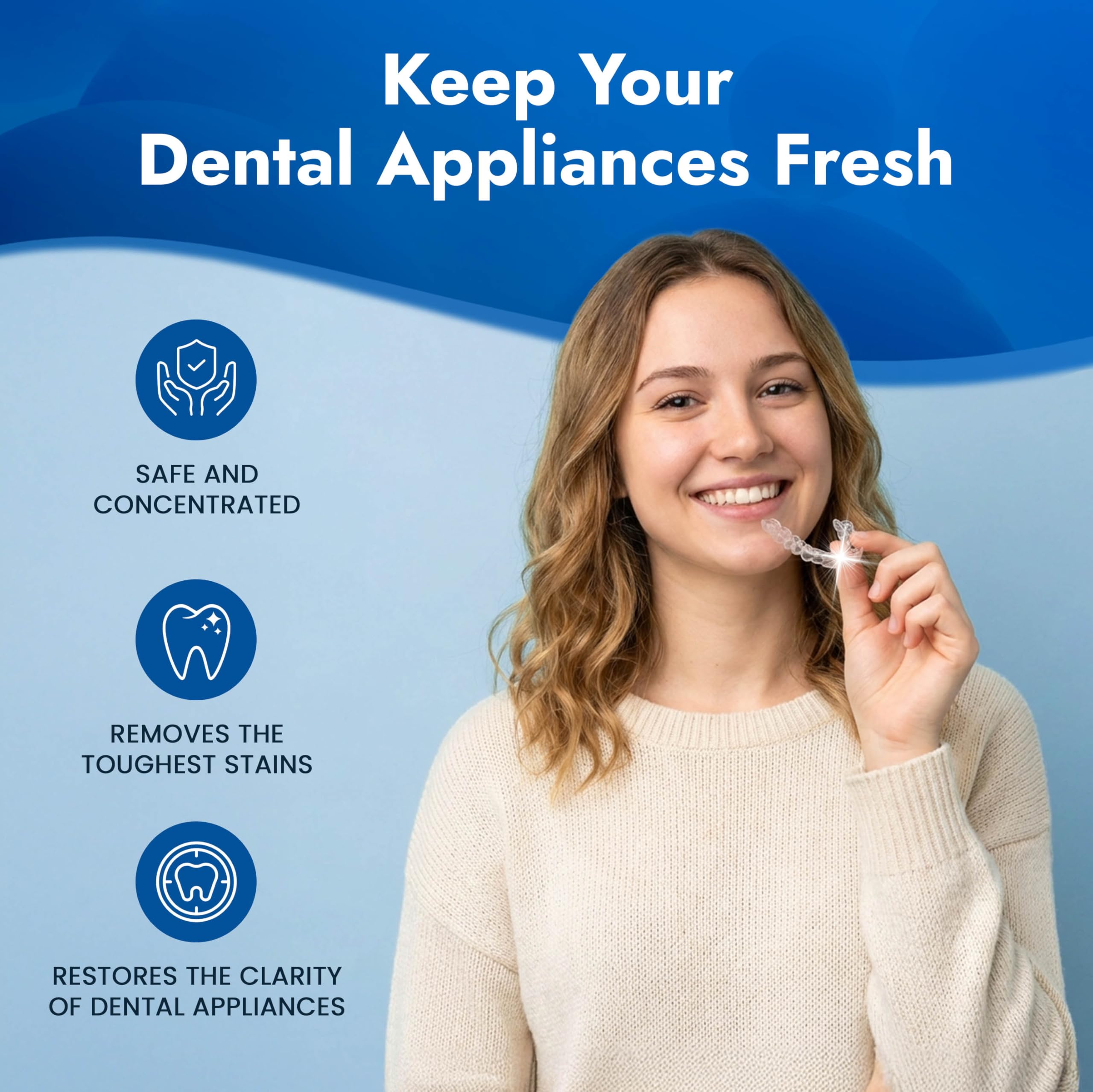 Ola Fresh Limpiador de aparatos dentales (suministro de ~ 6 meses)