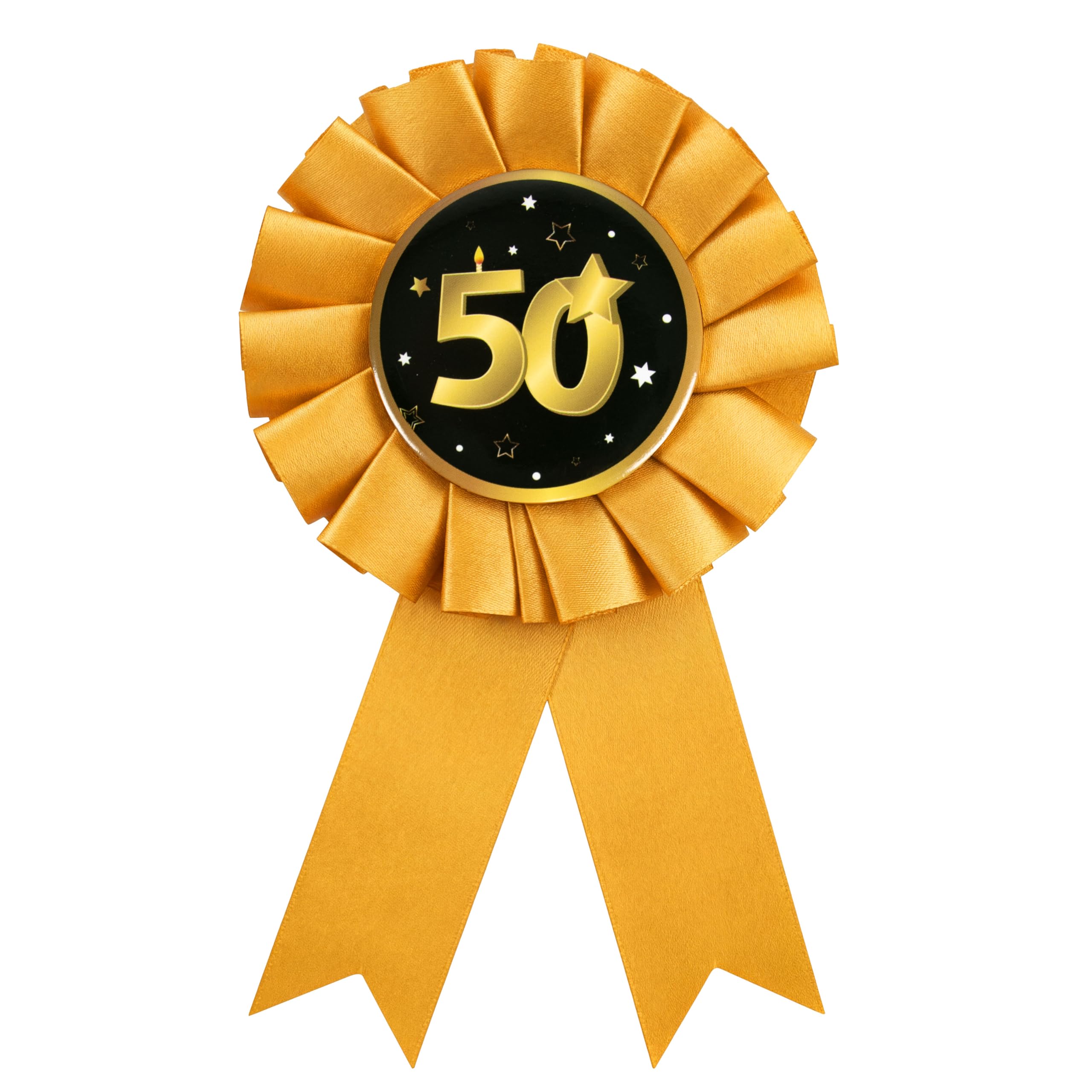Regalo per Il 50° Compleanno – Spilla Nera e Oro dal Design Elegante con Numero 50 – addobbi Originali e Idee Regalo Eleganti per Uomo e Donna