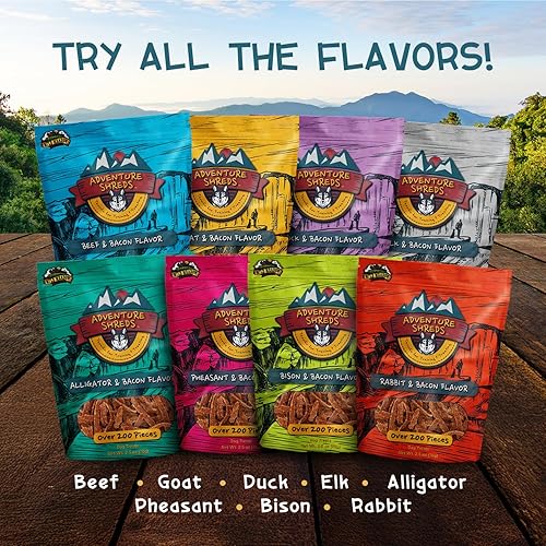 Miniatura 6 de Wild Meadow Farms - Adventure Shreds Elk & Bacon - Golosinas para perros, 2.5 oz