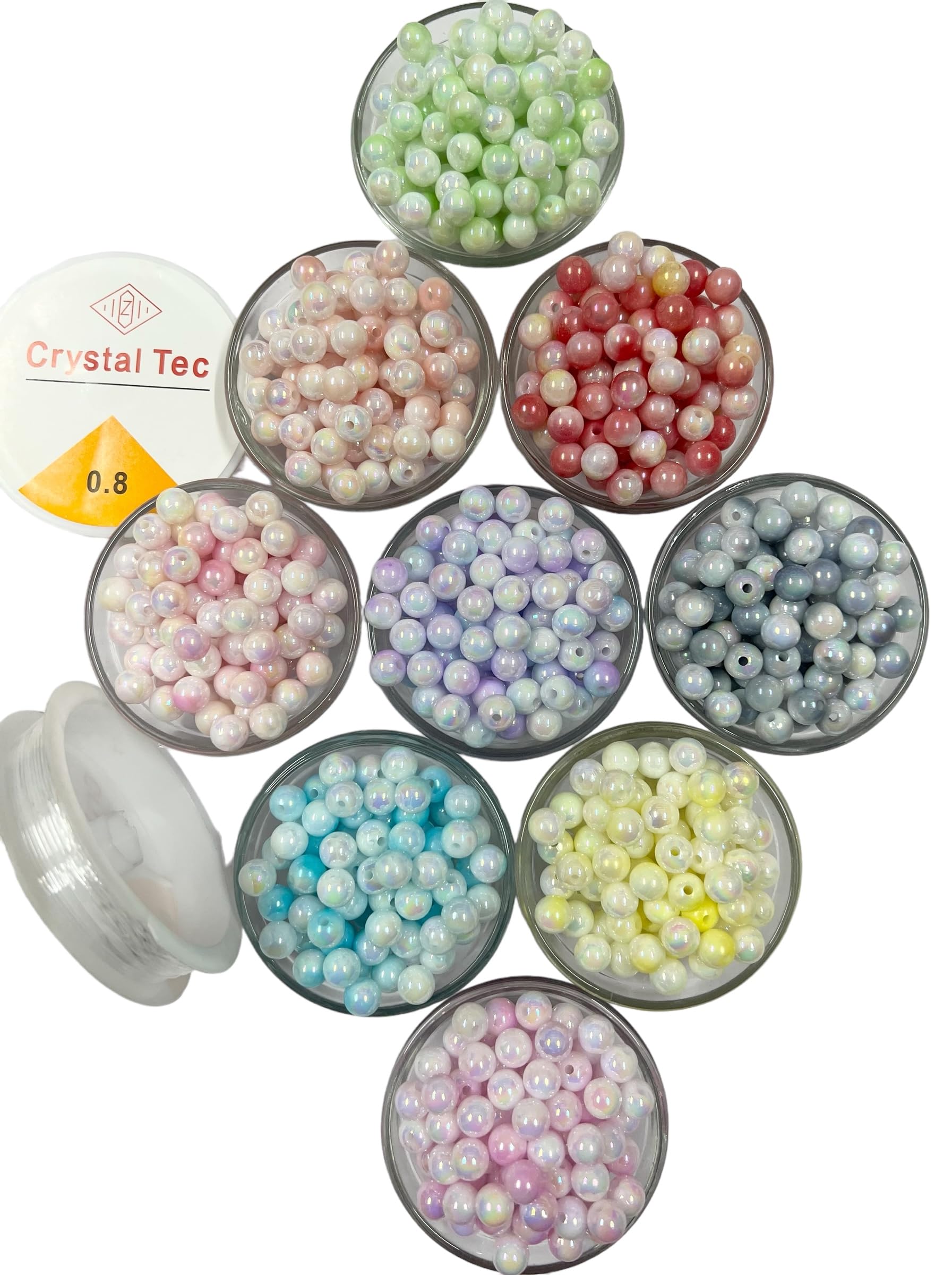 Unikart Marble Acrylic Rainbow Multicolour Pearl Beads 8mm Loose Spacer Beads with Hole for Jewelry Making, Bracelet Making, DIY Craft Work with Free Transparent Elastic Pack of 450 Pieces (B0CLVQ79NW) Amazon Price History, Amazon Price Tracker