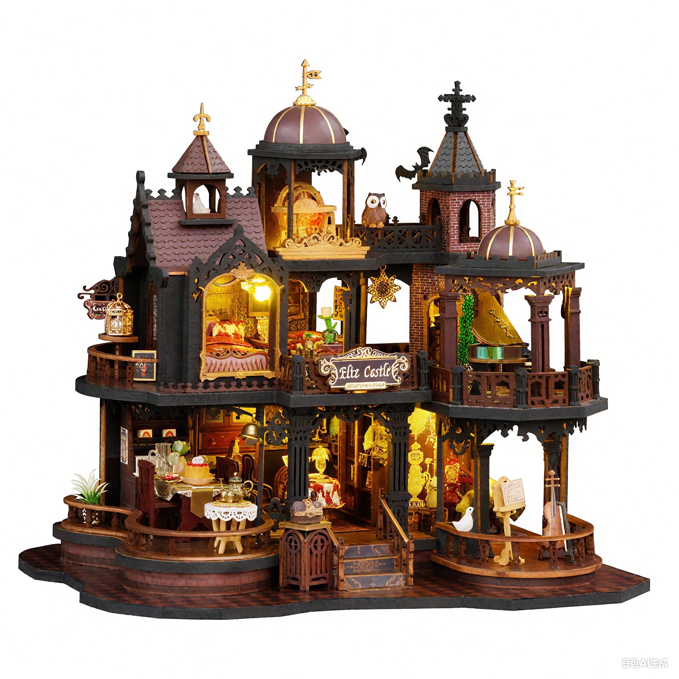 Amazon.com: CUTEROOM DIY Miniature House Kit, Wooden Dollhouse Kit