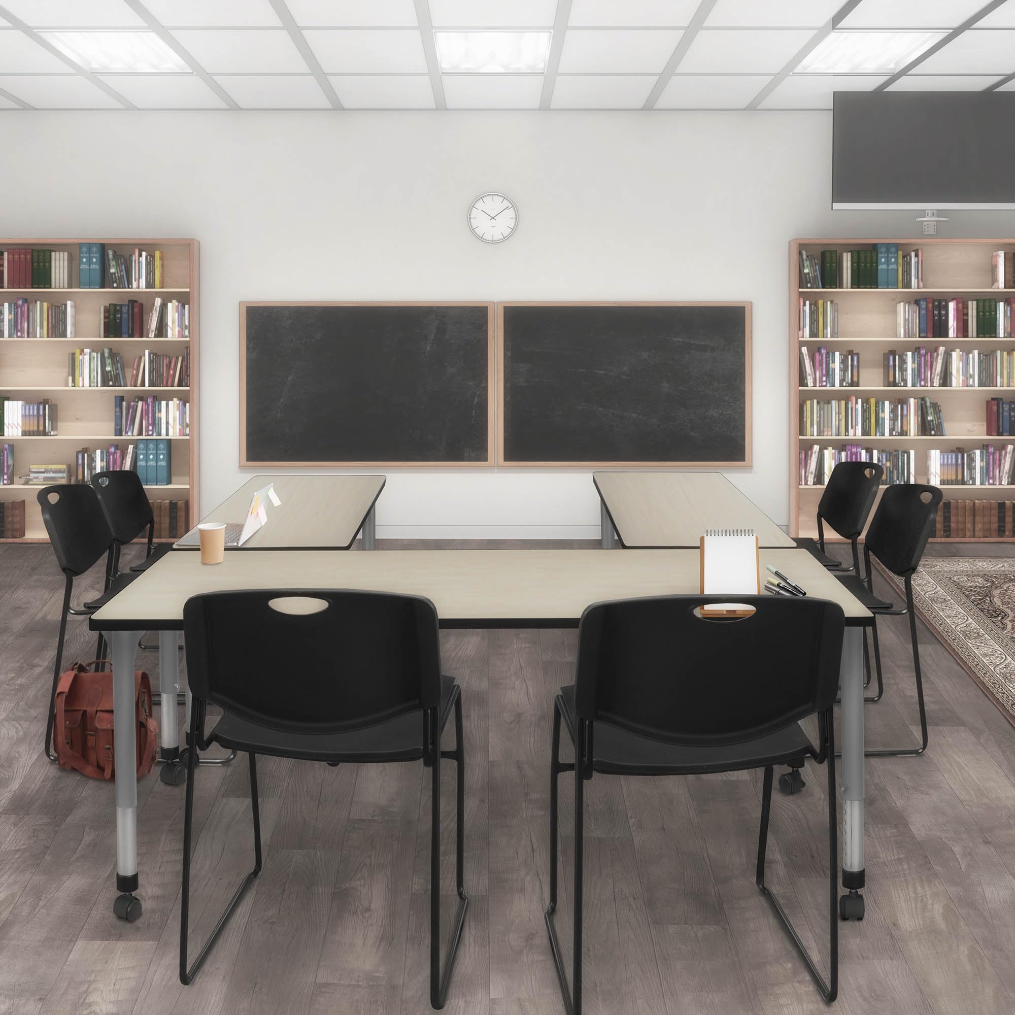 Romig Kee Grey Classroom Activity Tables Mobile, 60 x 24, Maple