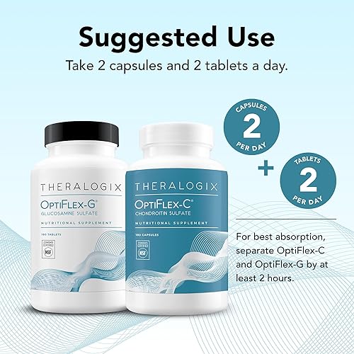 Miniatura 3 de Theralogix OptiFlex Complete - Suministro para 90 días - Suplemento de glucosamina y condroitina - Apoya la función articular saludable -