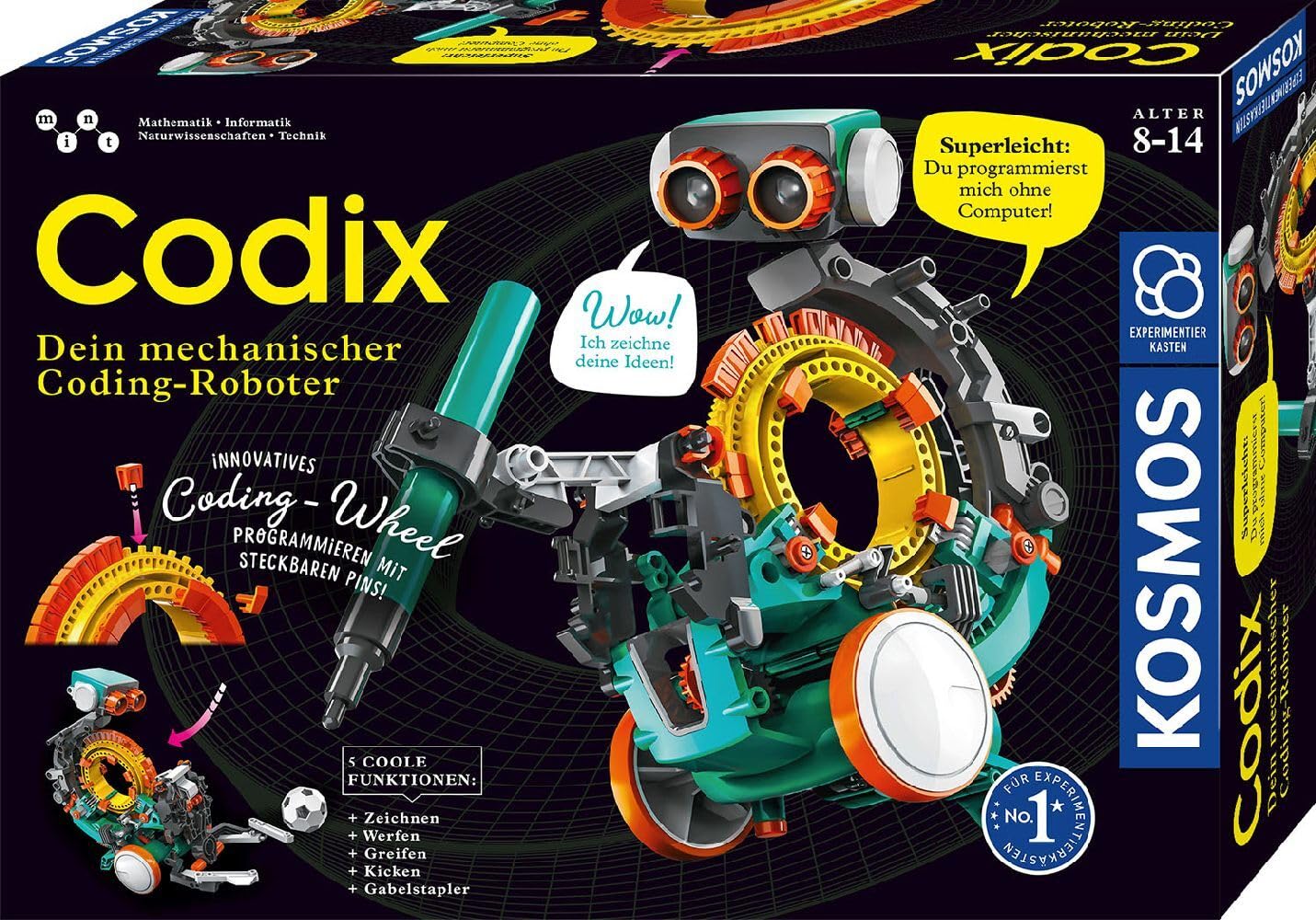 Kosmos 620646 Codix - Your Mechanical Coding Robot, Playful Programming, Robot Toy, Experiment Box for Children from 8-12 Years