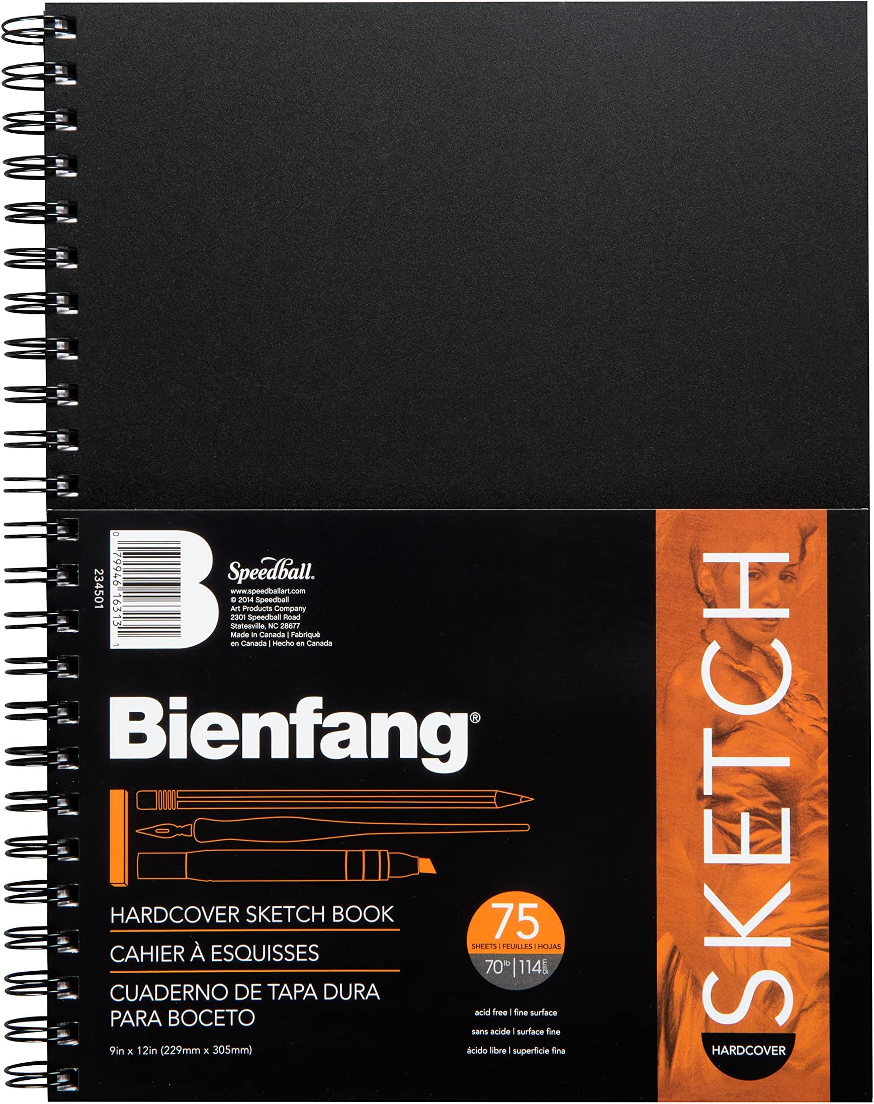 UCreate Poly Cover Sketch Book, Heavyweight, 9" x 6", 75