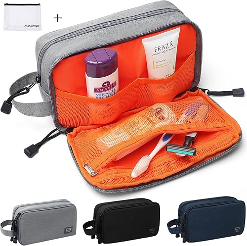 Miniatura 8 de Bolsa de aseo para hombre impermeable organizador bolsa viaje afeitado Dopp kit perfecto accesorio de viaje gris