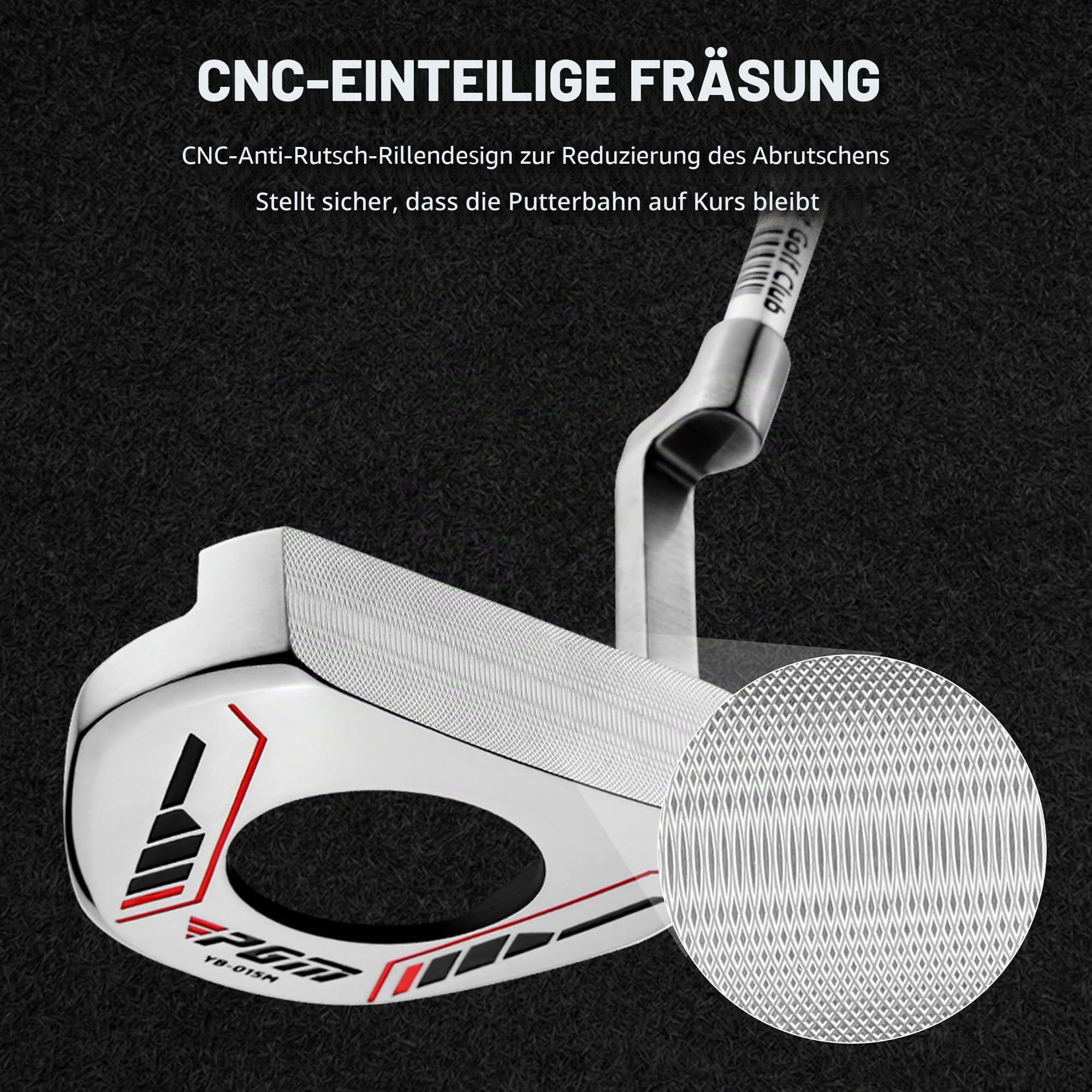 PGM Golf-Putter – Ultra niedriger Schwerpunkt – Stabilität – Professioneller Einzelschläger mit Sichtschnur