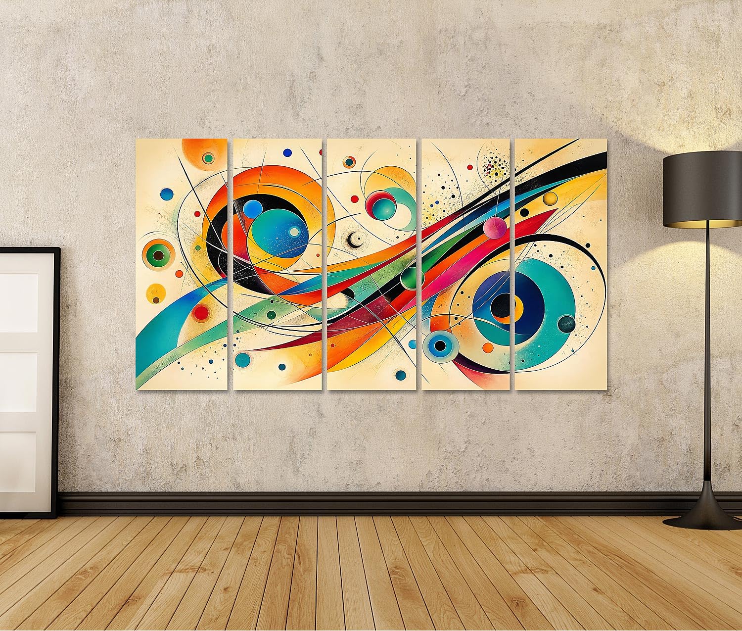 islandburner Bild auf Leinwand Faszinierende Abstraktion Kunstdruck Wohnzimmer Für Kunstliebhaber - 5-teilig XXL