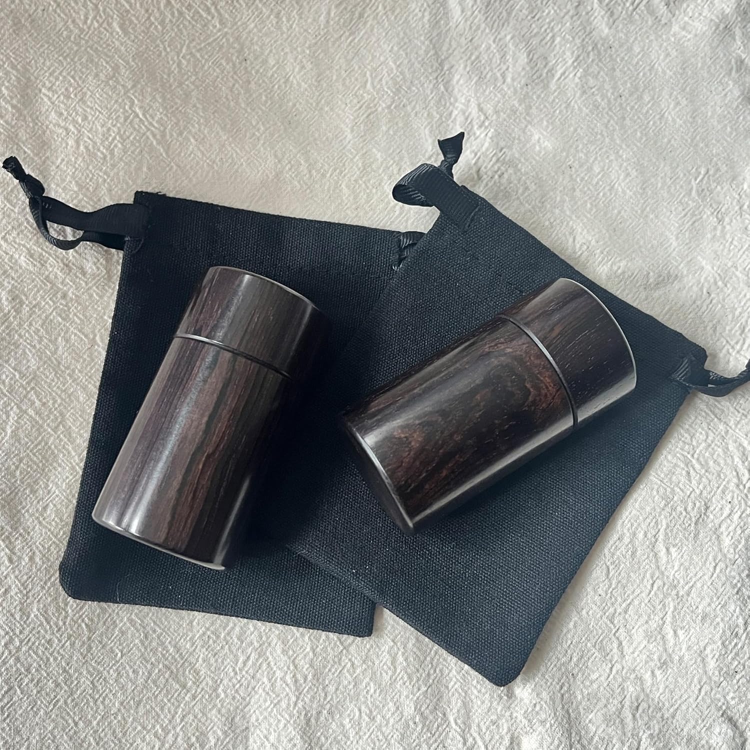 Small Wood Urns Keepsake for Ashes, Portable Mini Urn for Human Ashes, Memorial Small Urns for Ashes Keepsake (M-Set of 2)