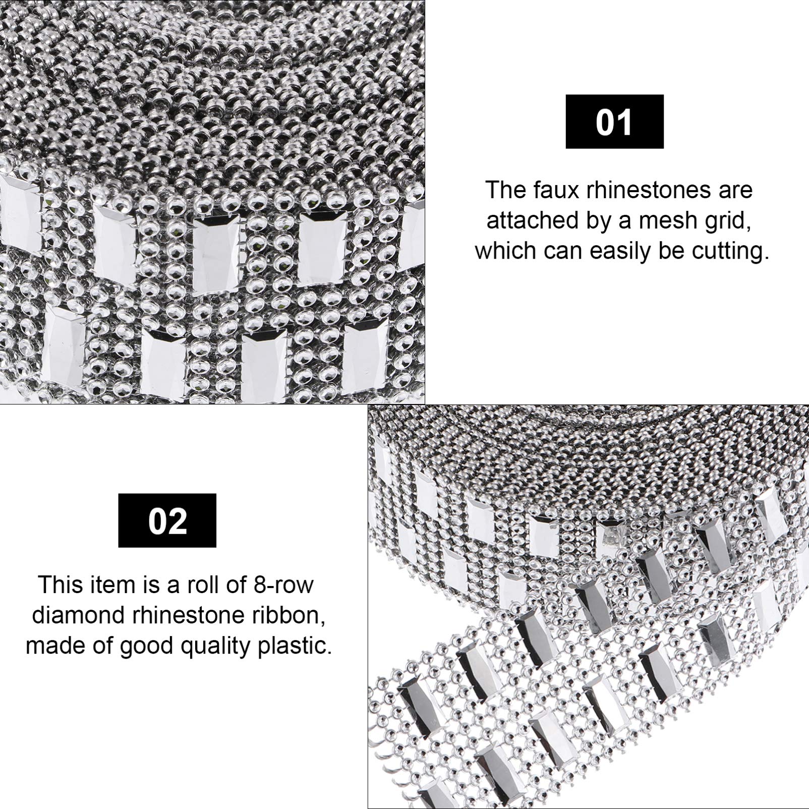 1 Rolle Bänder Bling Banding Bouquet Trim Gürtel Kristall Kleidung Handwerk DIY Applikation Reihe Dusche Schöne Funkelnde Strass Silber Kunstband Party Nähen Hochzeit Acryl