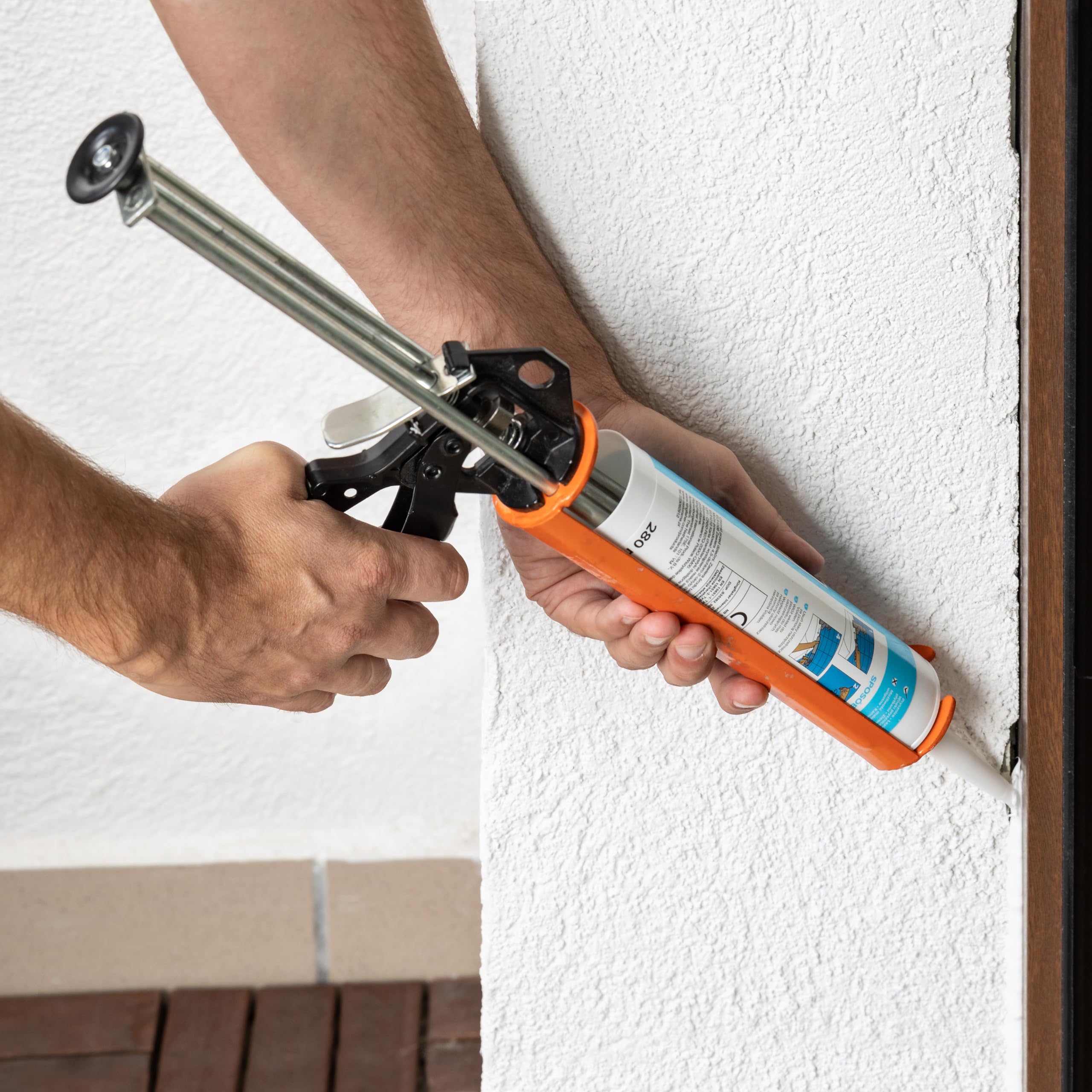 Mivos Pressa per cartucce rinforzata per la lavorazione di tutte le cartucce di tenuta e colla da 310 ml – Pistone a tre barre – Pistola a cartuccia con rapporto di spinta 20:1