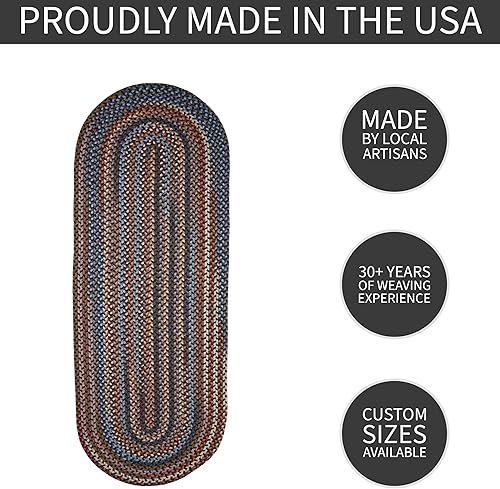 Miniatura 105 de Tapete reversible de lana, texturizado, grueso, trenzado. , Lana, Azul (Blue Dragon) Roca Negra,Azul (Blue Dragon),Mezcla azul y verde,Rojo