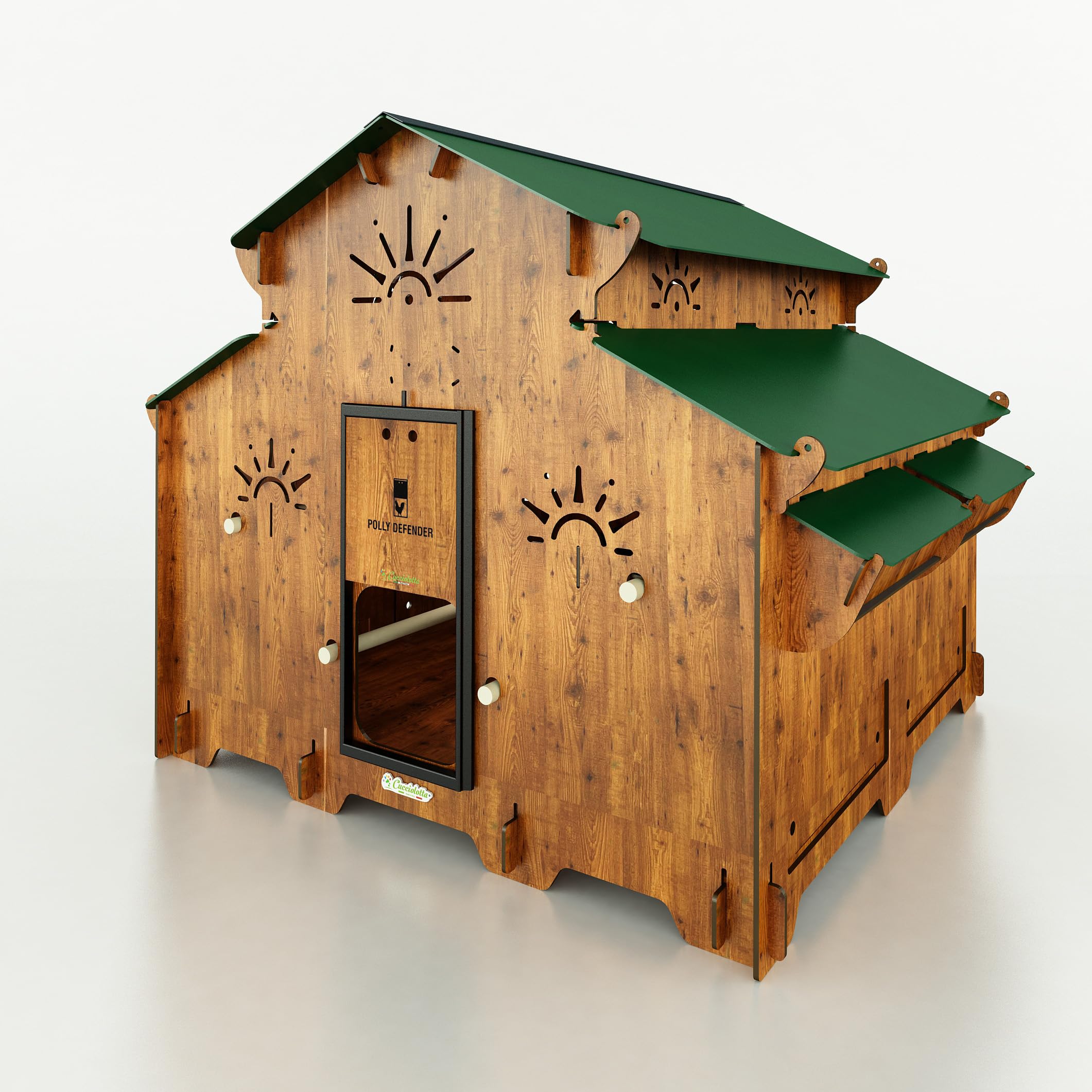 Gallinero grande para 18/25 gallinas POLLY FARM FAMILY 5XL laminado hpl anti ácaros rojo