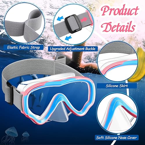Miniatura 4 de Paquete de 3 gafas de natación de silicona para buceo, gafas de natación antivaho, gafas de natación de vidrio templado, máscara de esnórquel para