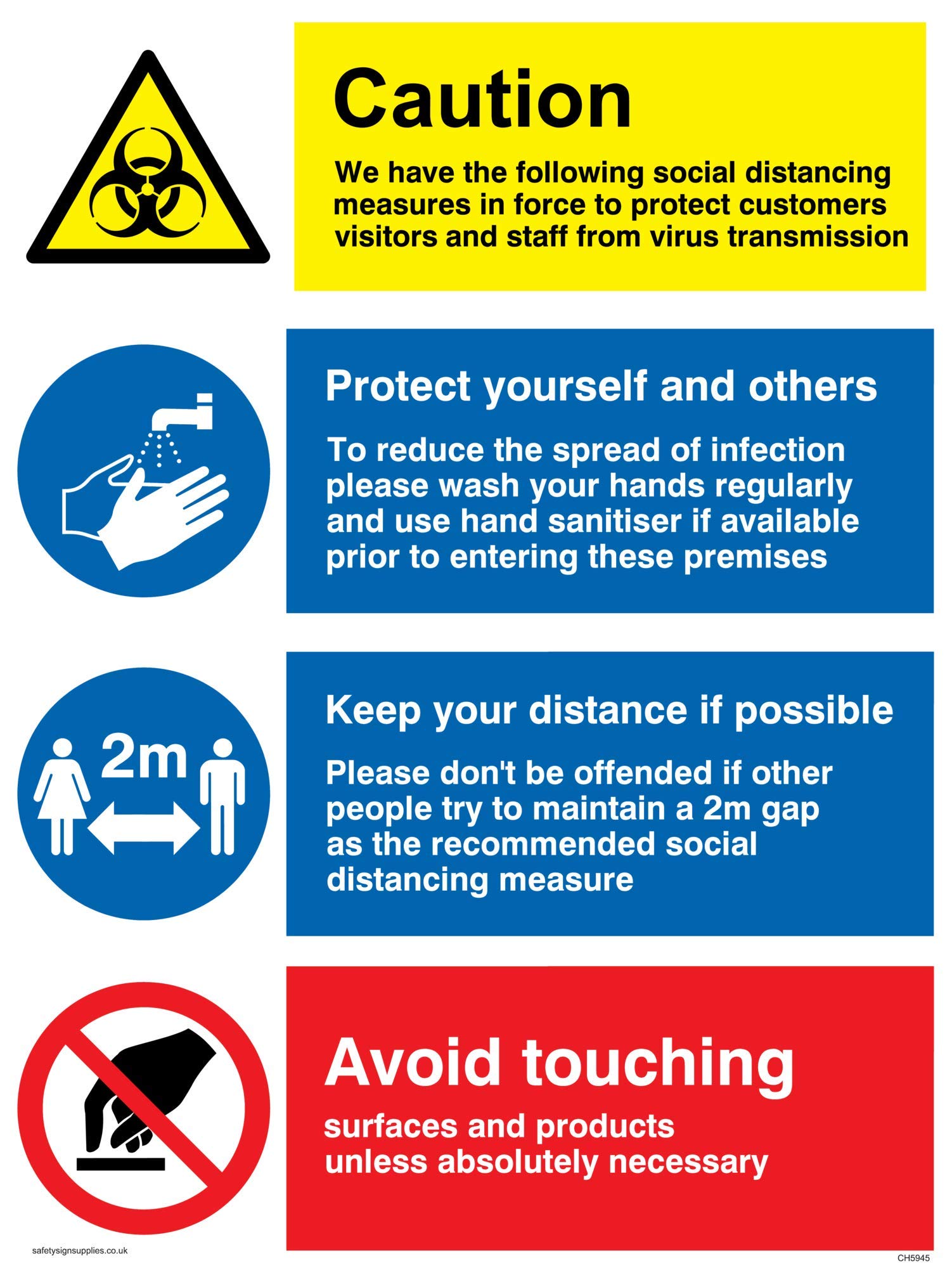 Viking Signs Social distancing measures for retail and business sign - Vinyl/Sticker