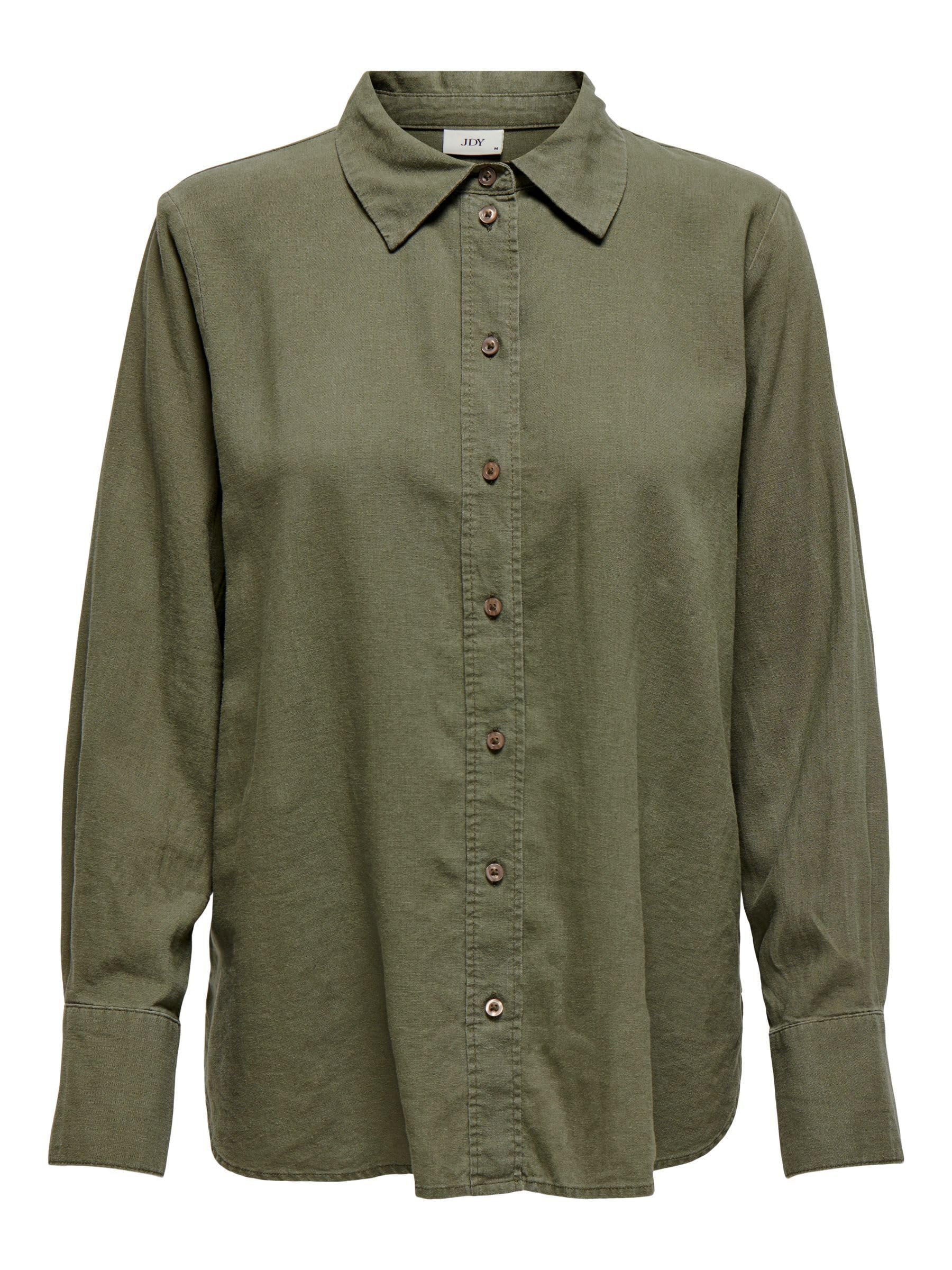 JDY Damen Jdysay L/S Linen Loose Shirt WVN Noos Hemd (1er Pack)