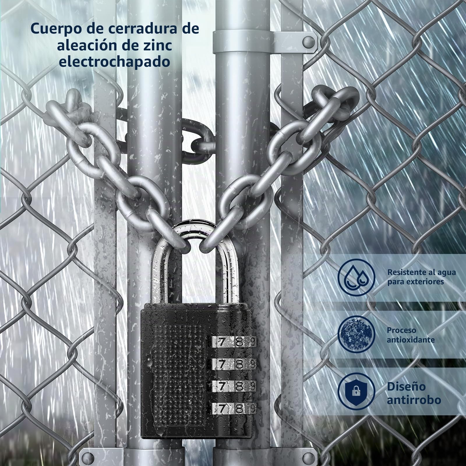 Oderra 4 Dígitos Candados de Combinación, Candado Taquilla, de Seguridad de Aleación de Zinc Adecuado para Dormitorios, Gimnasios, Cobertizos, Almacenes, Portones