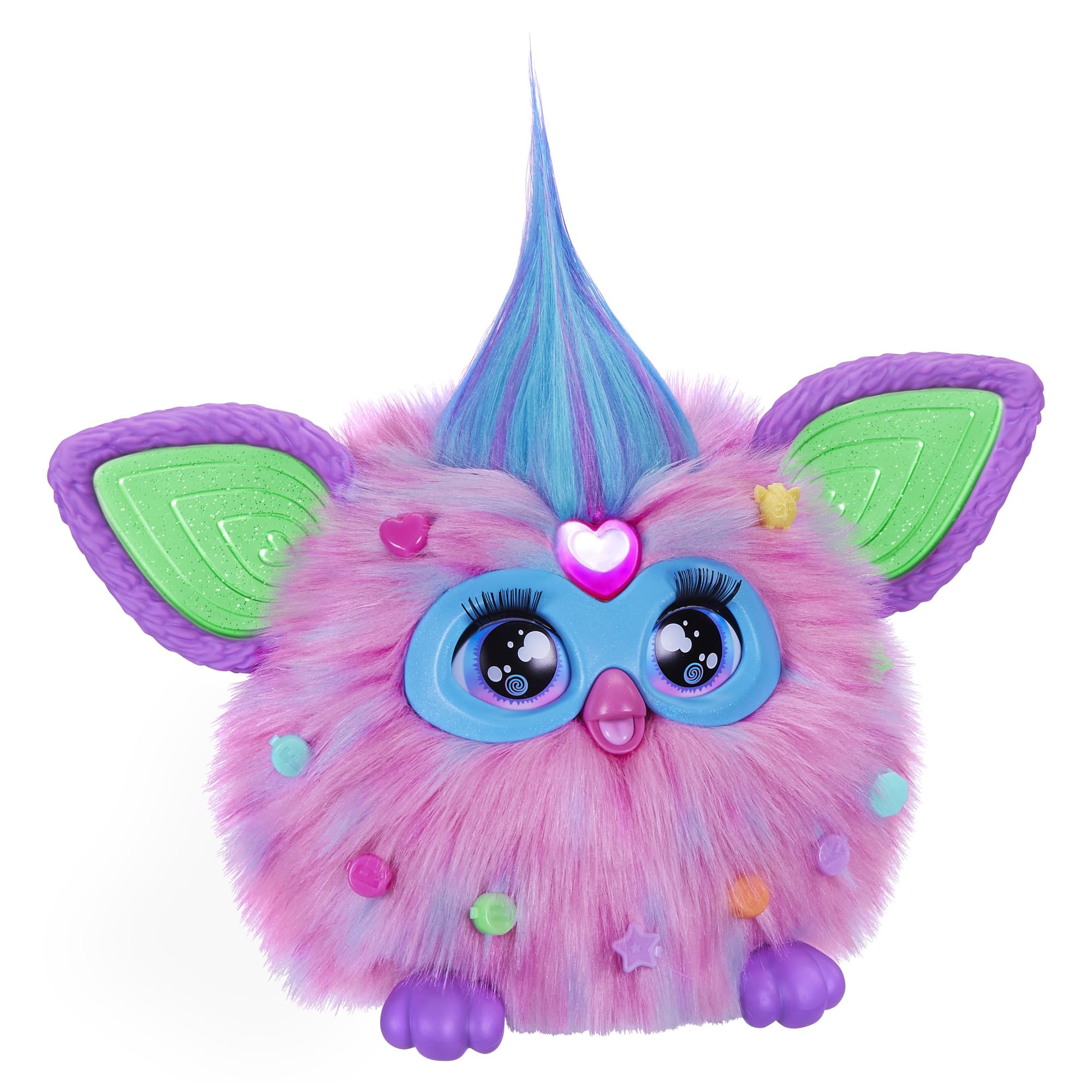Hasbro Furby elektronisch pluche dier, zacht en zacht, 5 knopen voor geluidsweergave, stimuleert fantasie, muziek en verlichting, speelgoed voor meisjes en jongens vanaf 6 jaar