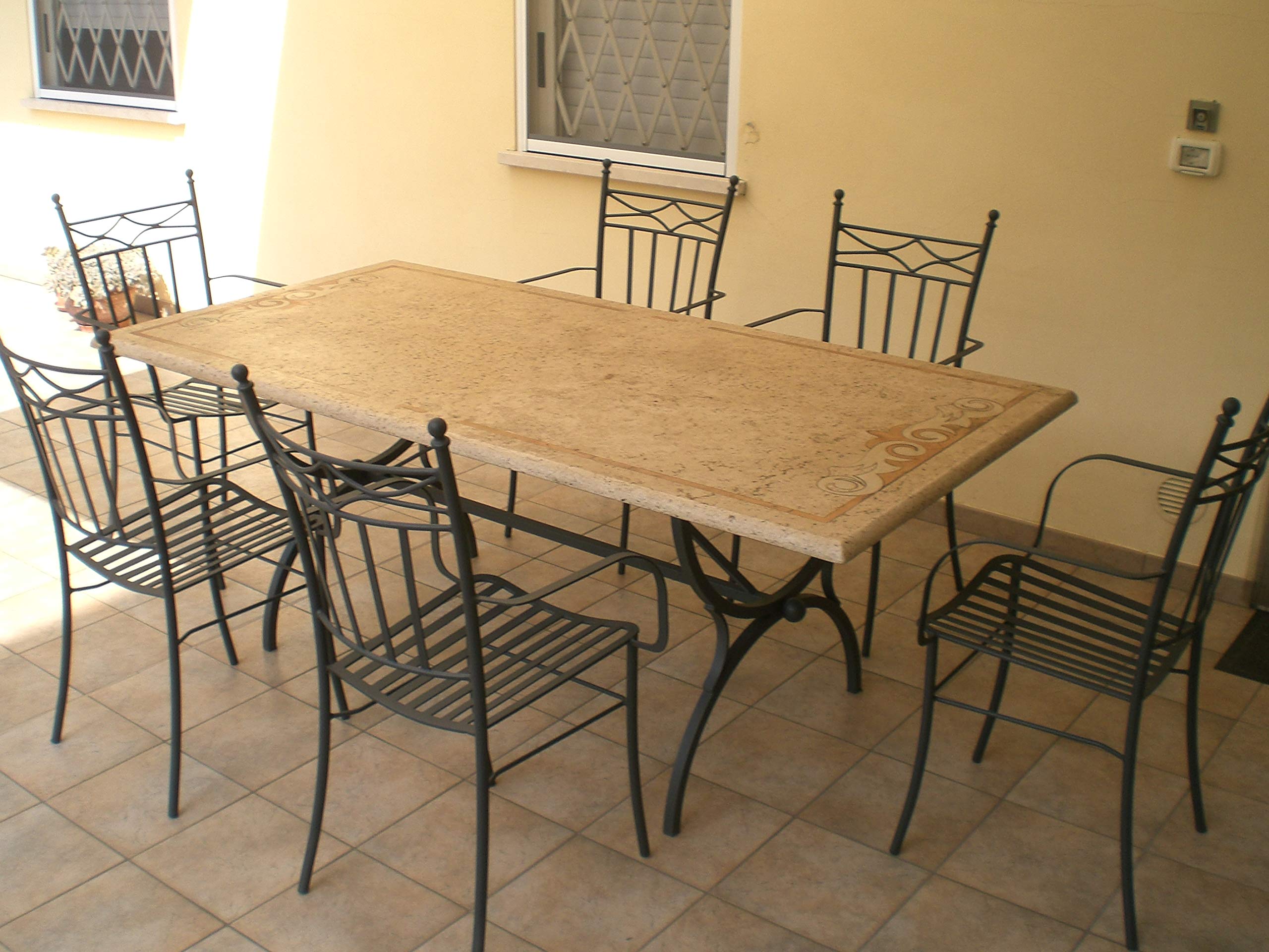 FONDERIA BONGIOVANNI | Sedia in Ferro Battuto | Poltrona con Braccioli | Modello Sabina | Sedia da Giardino | Poltrona in Ferro da Esterno | Casa Giardino Terrazzo | Seduta da Esterno | Impilabile