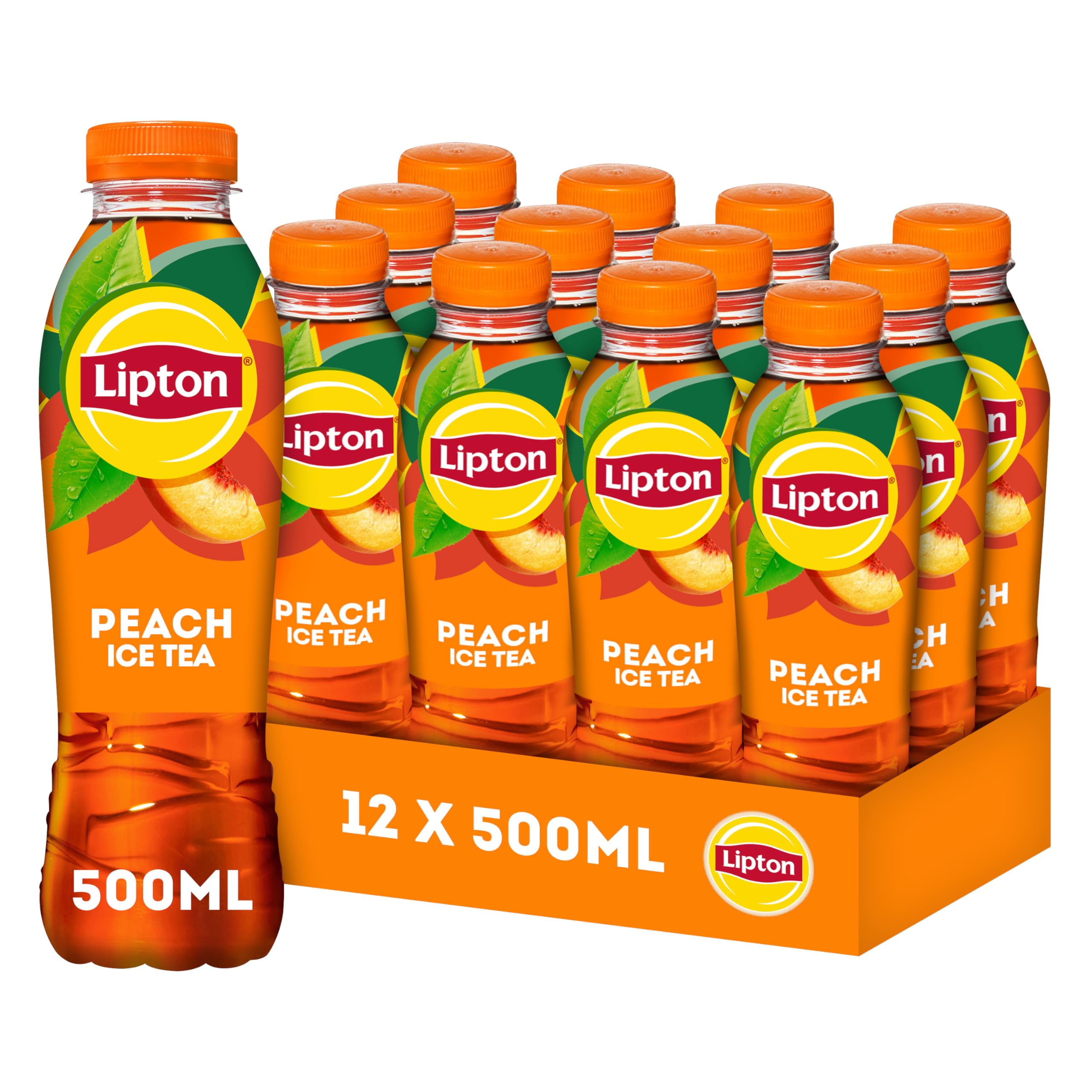 Lipton Peach Ice Tea, verfrissende ijsthee - 12 x 500 ml - Voordeelverpakking
